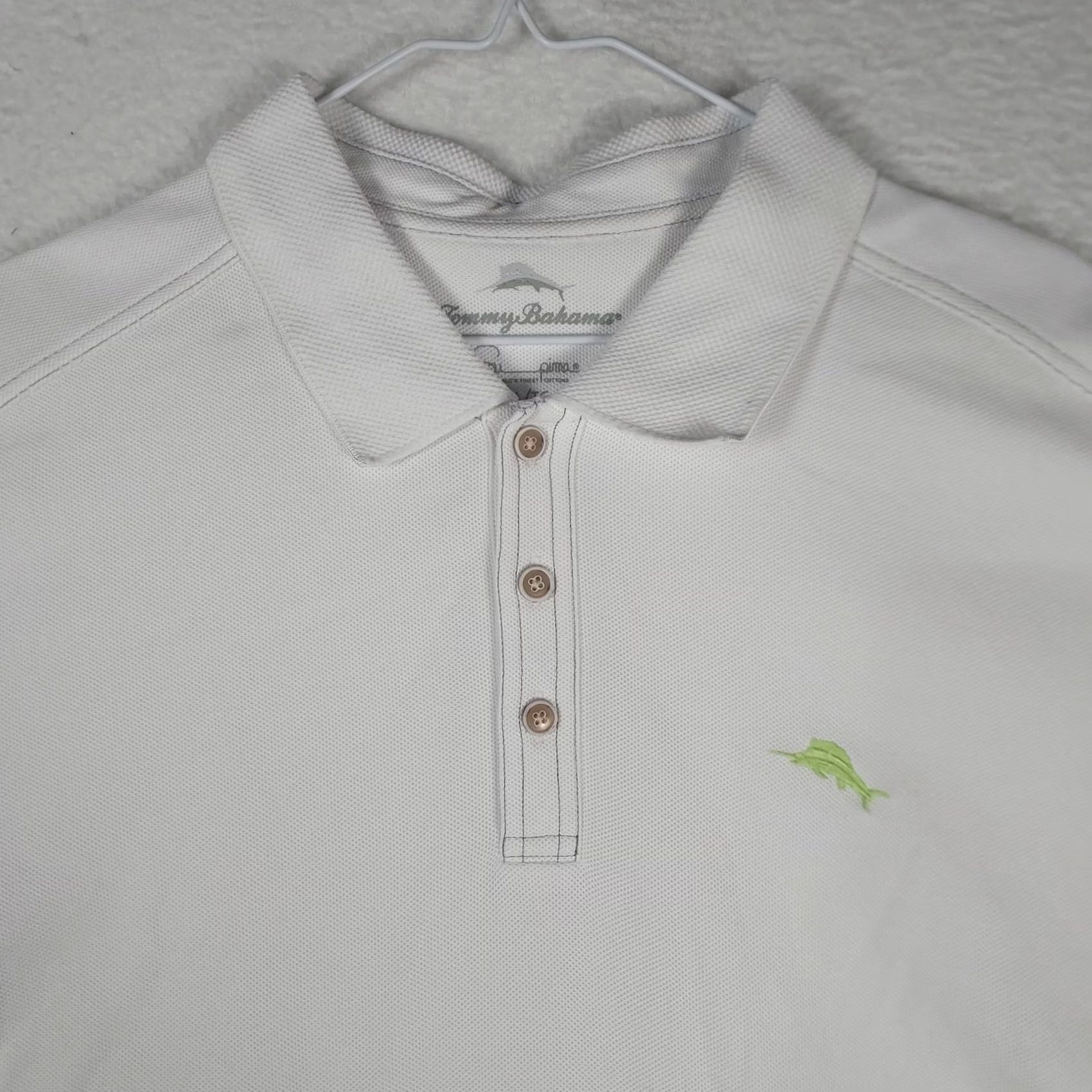 Tommy Bahama Tommy Bahama Polo Shirt Mens XL White Short Sleeve Cotton Supima Knit Breathable Logo Casual Golf Island Zone Regular Size US XL / EU 56 / 4 - 3 Thumbnail