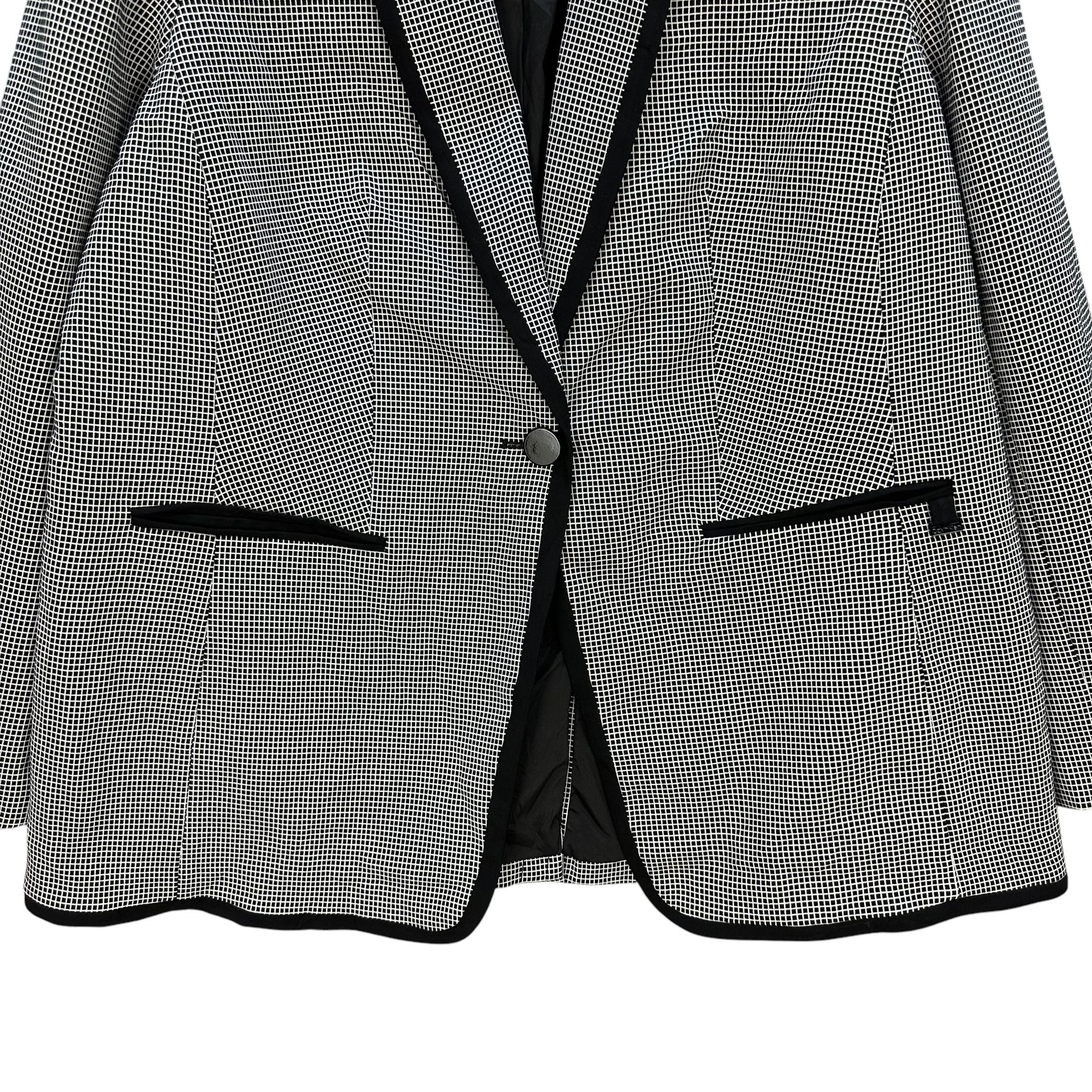 Calvin Klein CALVIN KLEIN Single Button Small Check Blazer #A71-1723 Size XL / US 12-14 / IT 48-50 - 3 Thumbnail