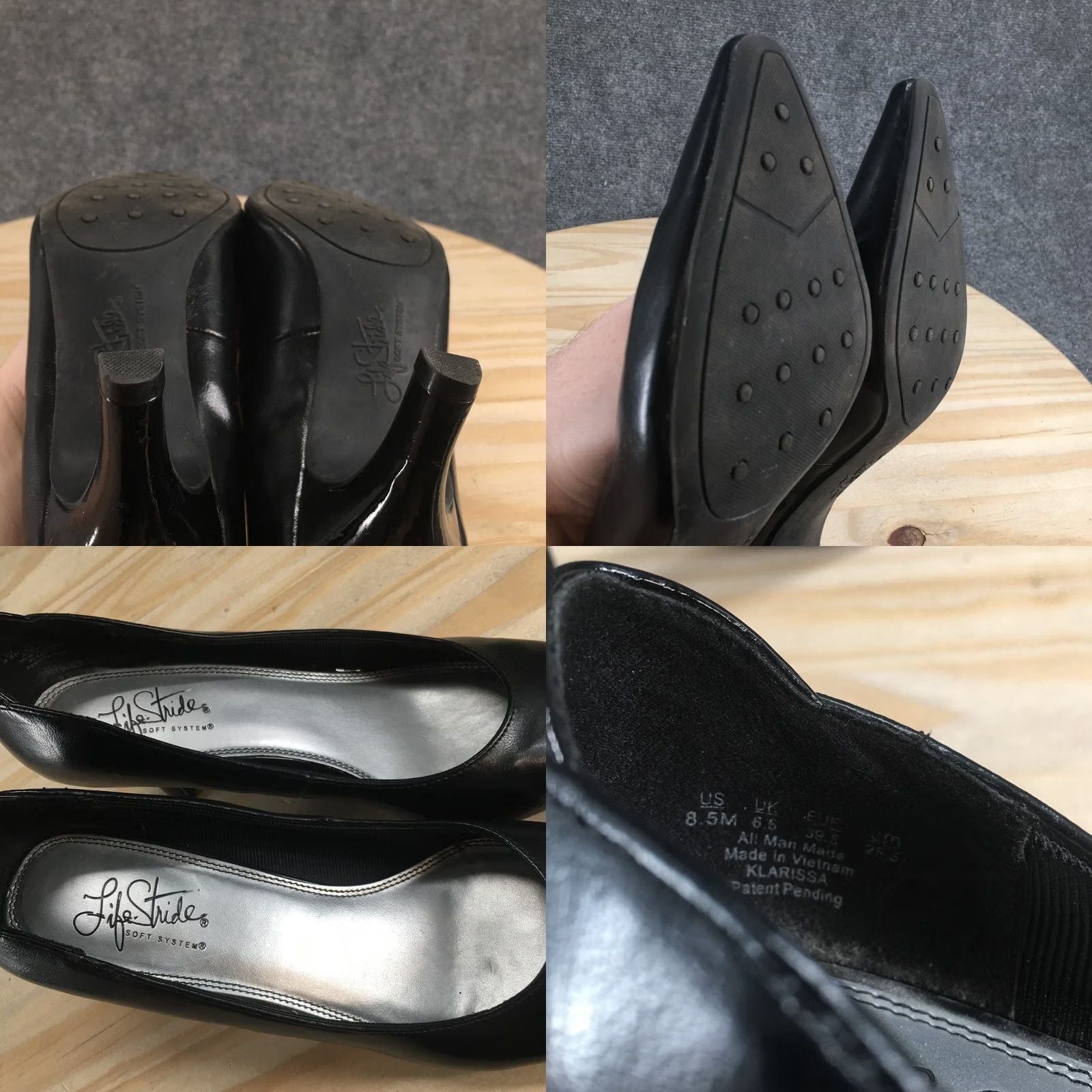 Vintage LifeStride Heels Womens 8.5M Klarissa Pump Black Leather Pointed Toe Casual Pump Mens? Nope Size US 9 / IT 39 - 9 Thumbnail