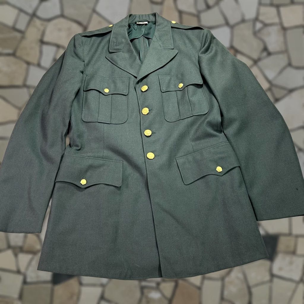 Vintage US Army Green Dress Suit Mens 41L Jacket 30x31 Pants 2 Piece Uniform Formal Shirt Hoodie Hat Size 42R - 1 Thumbnail