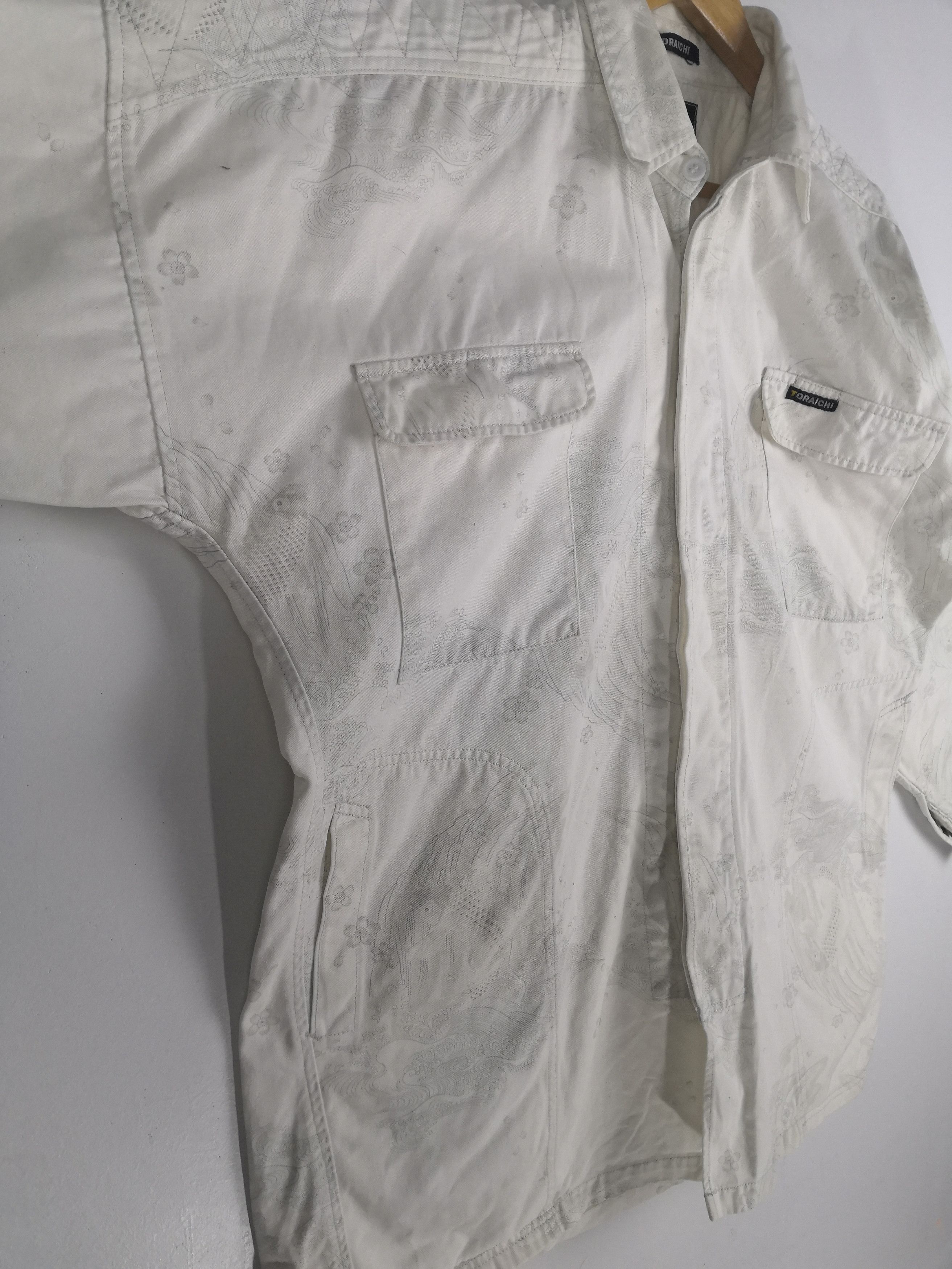 Vintage Vintage Toraichi Shirt Button Up Sukajan Koi Fish Overprint Size US XL / EU 56 / 4 - 4 Thumbnail