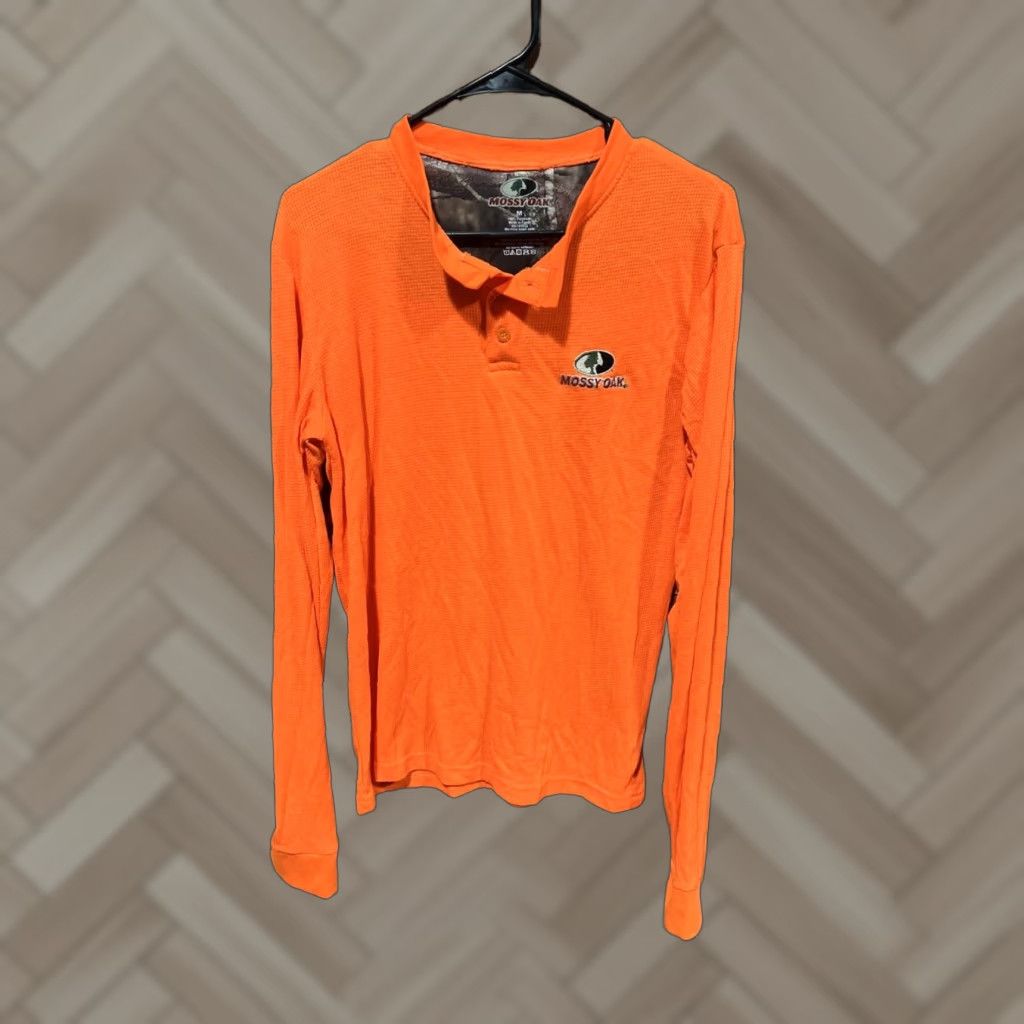 Vintage VINTAGE Mossy Oak Mens Medium Orange Waffle Knit Long Sleeve Henley Tee Pullover T-Shirt All Seasons Thermal Mens Size US M / EU 48-50 / 2 - 1 Thumbnail