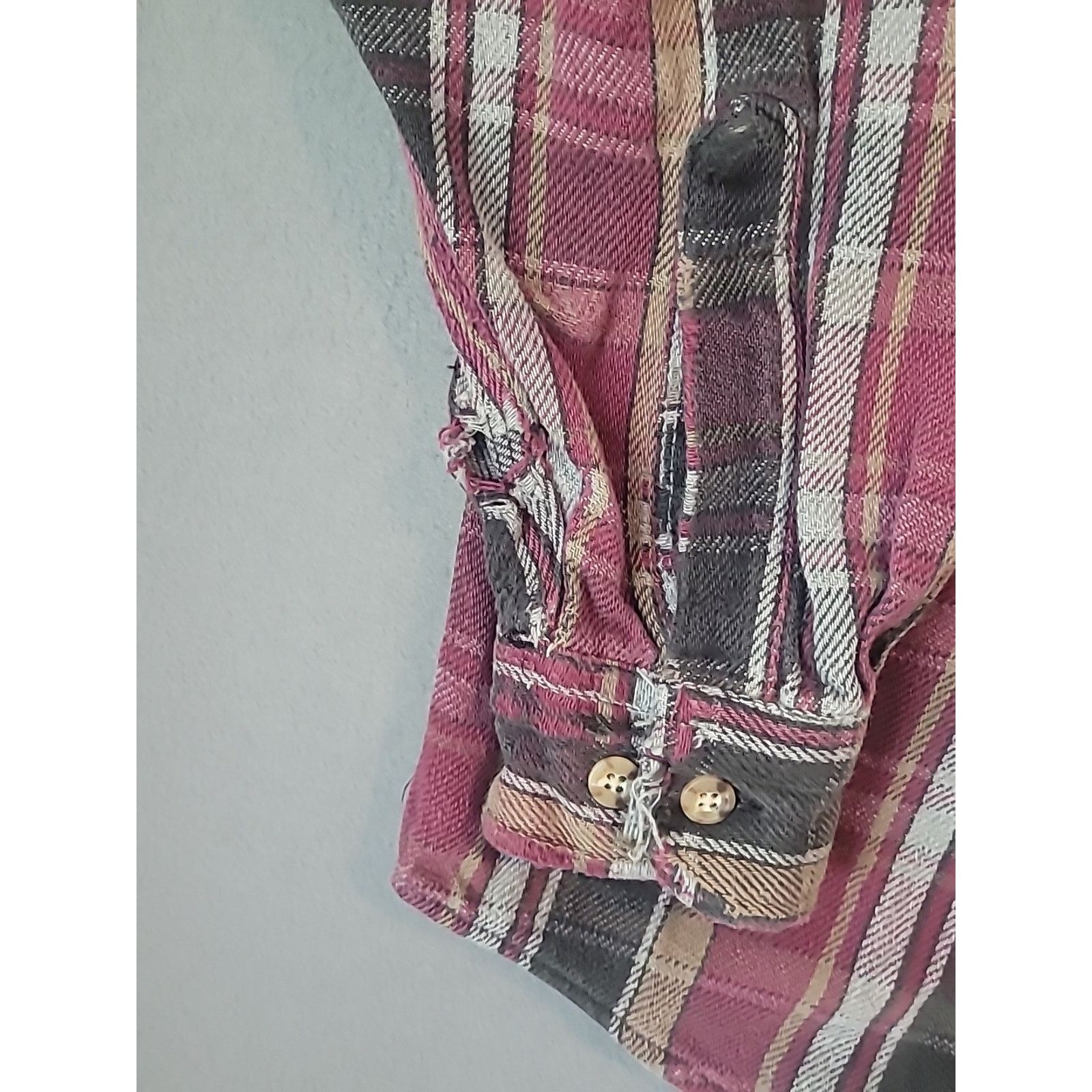 VTG Carhartt Red Plaid Flannel Shirt Thrash Streetwear S