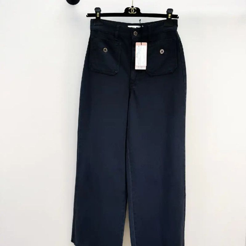 Miu Miu Miu Miu Women's Dark Blue Denim Pants 0089 Size 23" - 1 Thumbnail