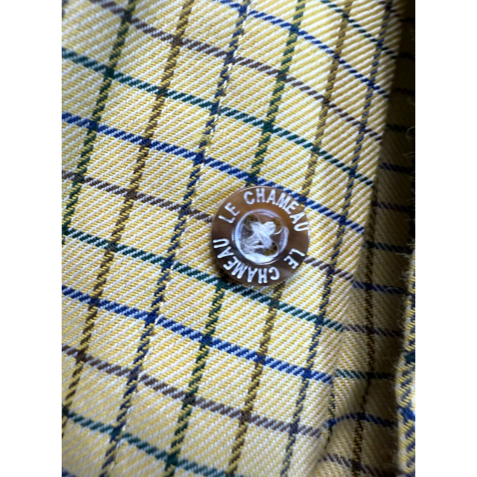 Vintage Le Chameau Yellow Button-Down Shirt Mens Size 5 Long Sleeve Regular Collar-Down Shirts Yellow Mens Size US S / EU 44-46 / 1 - 5 Thumbnail