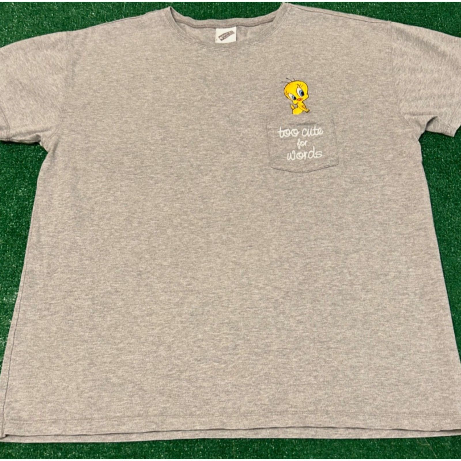 Vintage VINTAGE Looney Tunes Tweety Bird Cartoon Pocket Tee Womens M Shirt gray 90s VTG Cartoon Pocket Tee Womens M Size M / US 6-8 / IT 42-44 - 4 Thumbnail