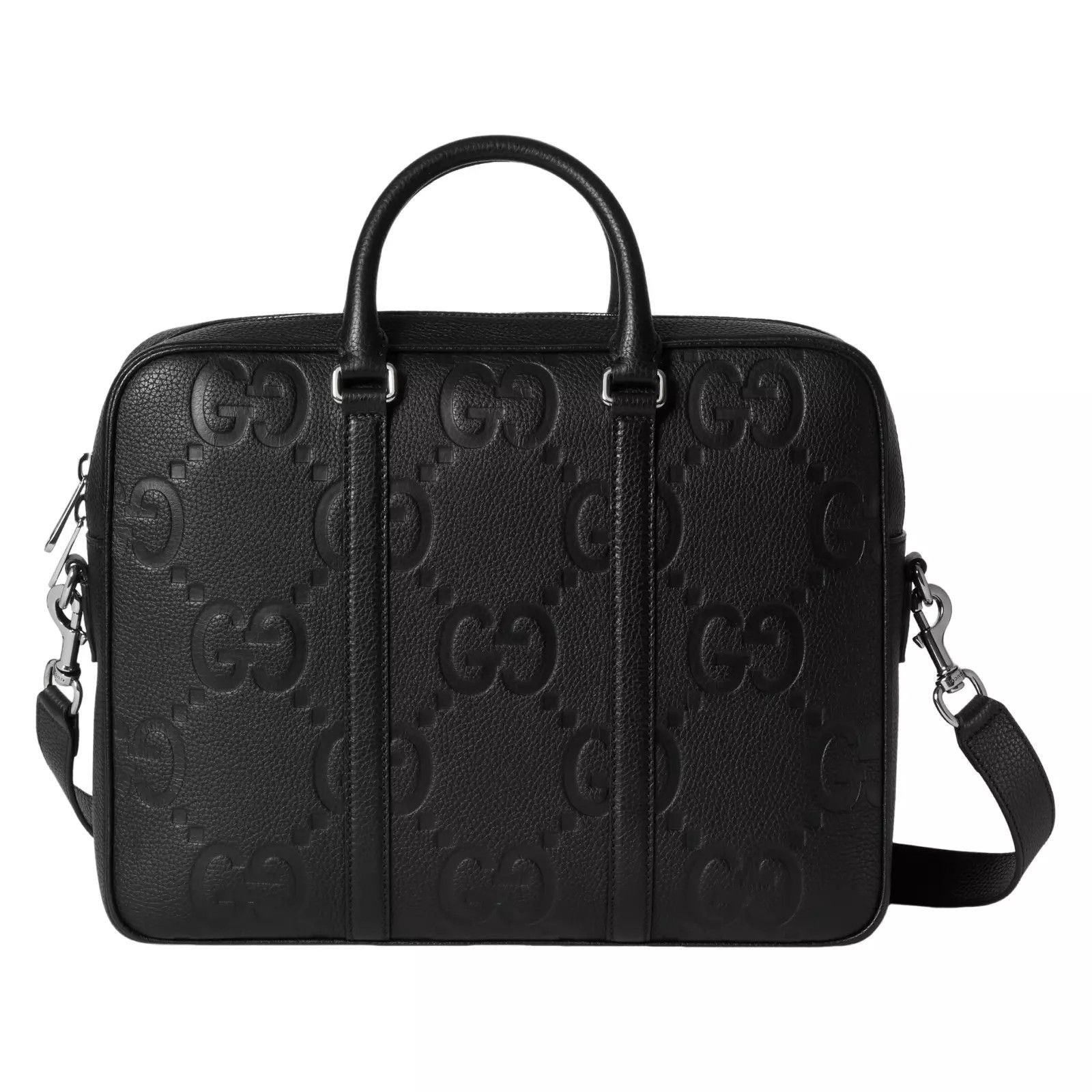 Gucci GUCCI Medium Black Jumbo GG Leather Briefcase New Size ONE SIZE - 1 Thumbnail