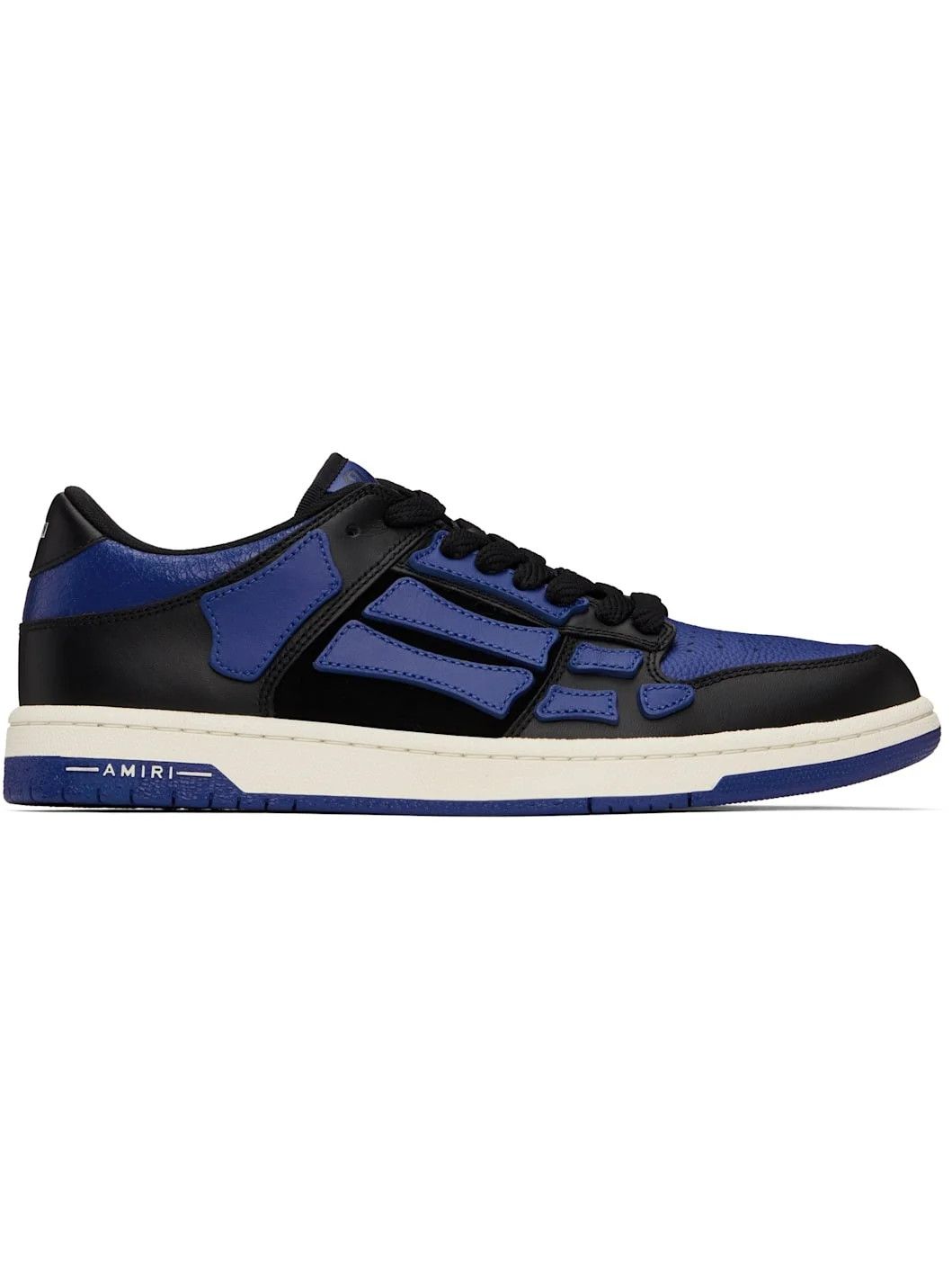Amiri oc11z0326 Skelton Low-Top Sneakers in Black/Blue Size US 13 / EU 46 - 1 Thumbnail