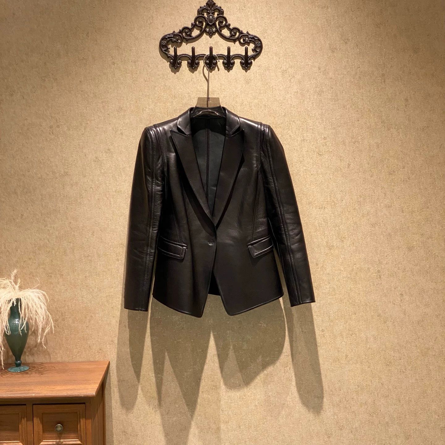 Valentino Valentino Black Leather Blazer Jacket Size US XXS / EU 40 - 1 Thumbnail