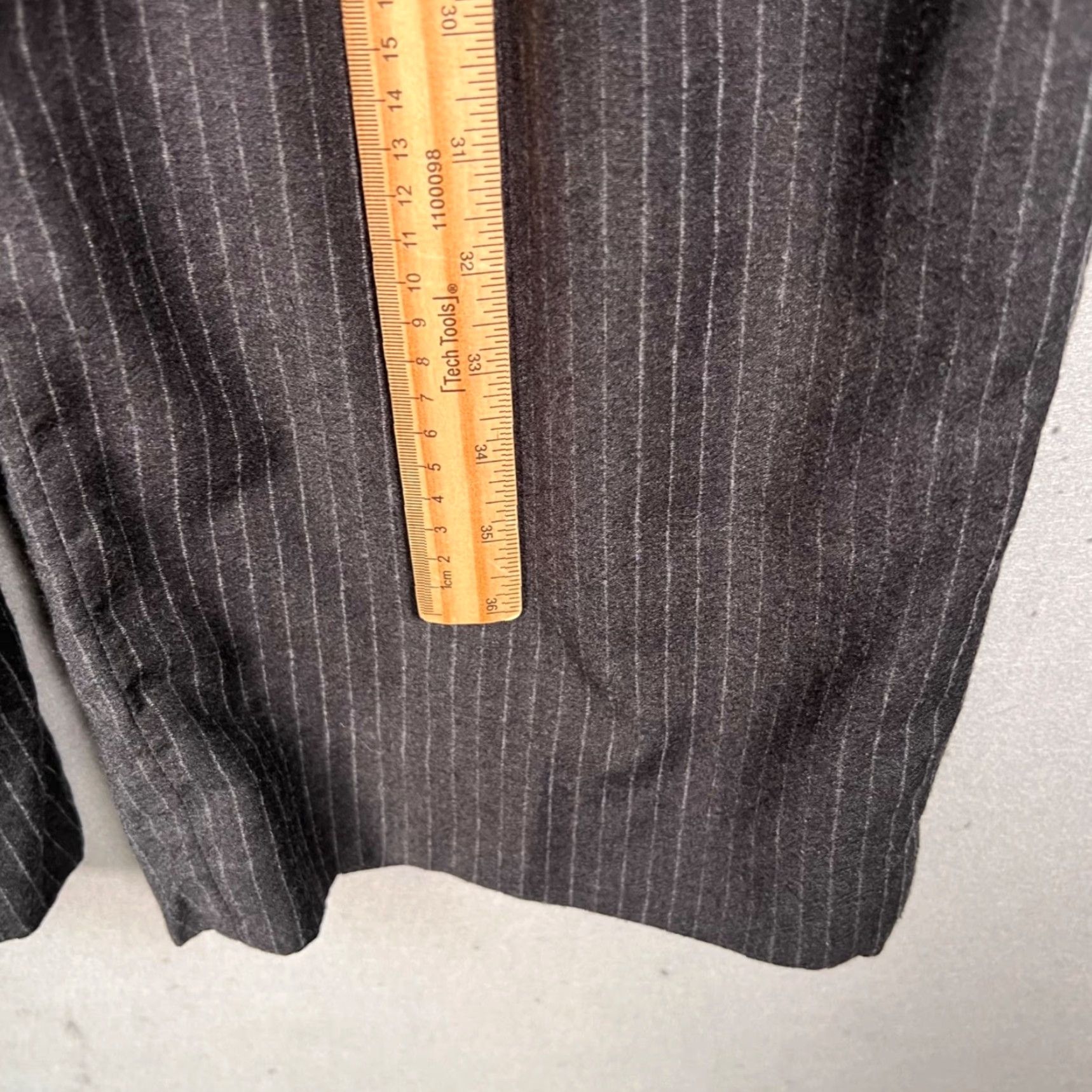 J.Crew J. Crew Womens 4 Charcoal Pinstripe Wool Dress Pants Trousers Wide-Leg Pants Casual/Formal Size 27" / US 4 / IT 40 - 7 Thumbnail
