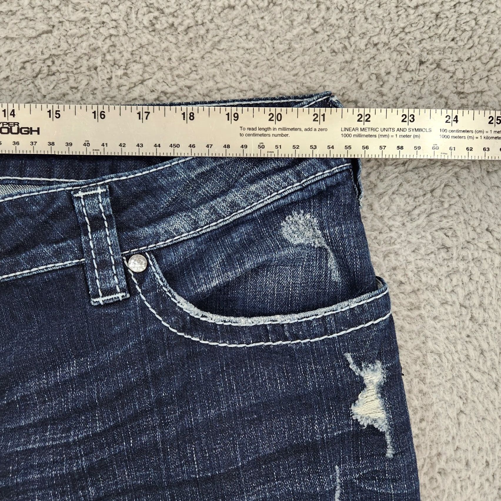 Silver Jeans Womens Jeans 24x32 Blue Denim Distressed Bootcut 32 Inseam Regular Color Blue Womens