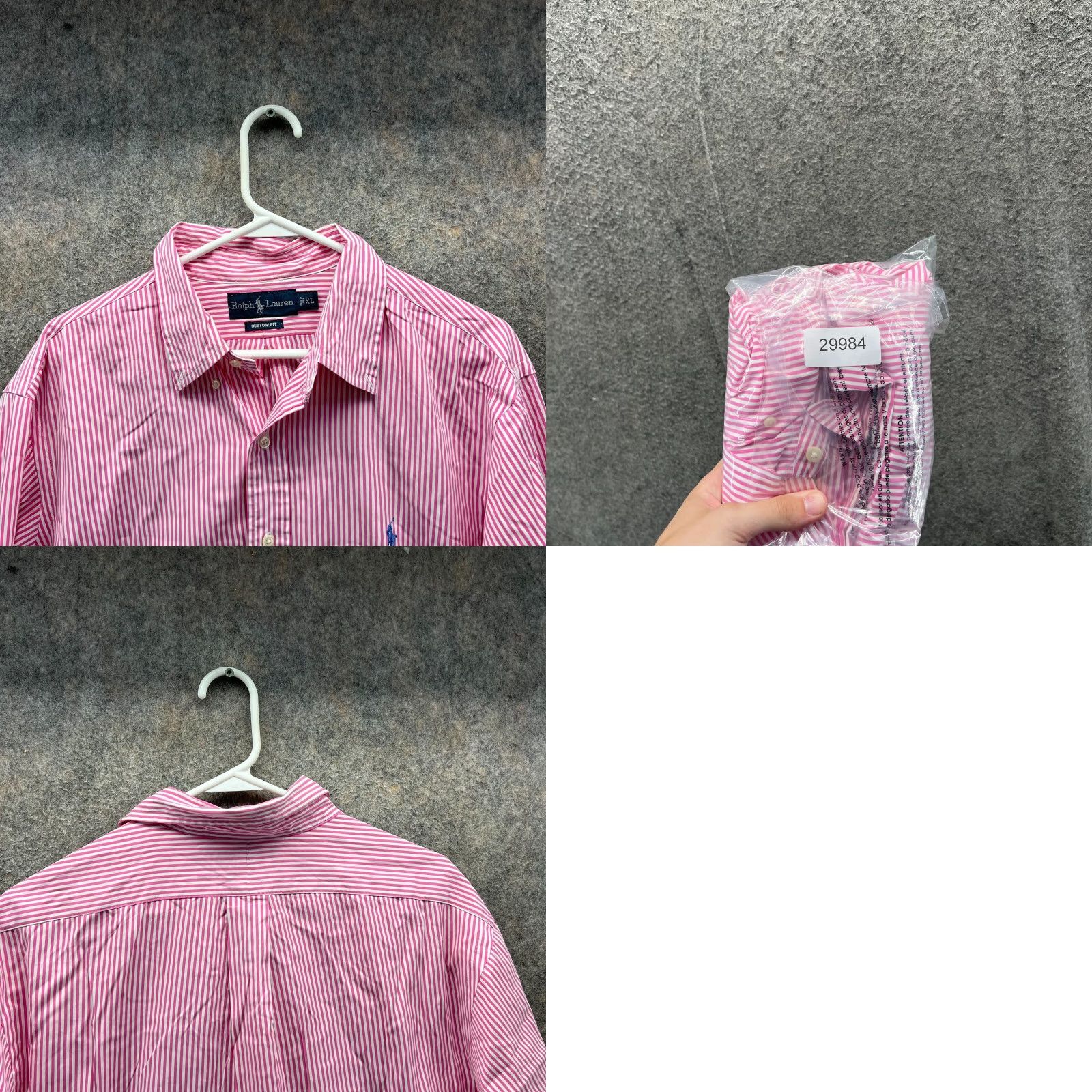 Polo Ralph Lauren VINTAGE Polo Ralph Lauren Shirt Mens XL Pink White Stripes Custom Fit Pony Oxford Size US XL / EU 56 / 4 - 8 Thumbnail