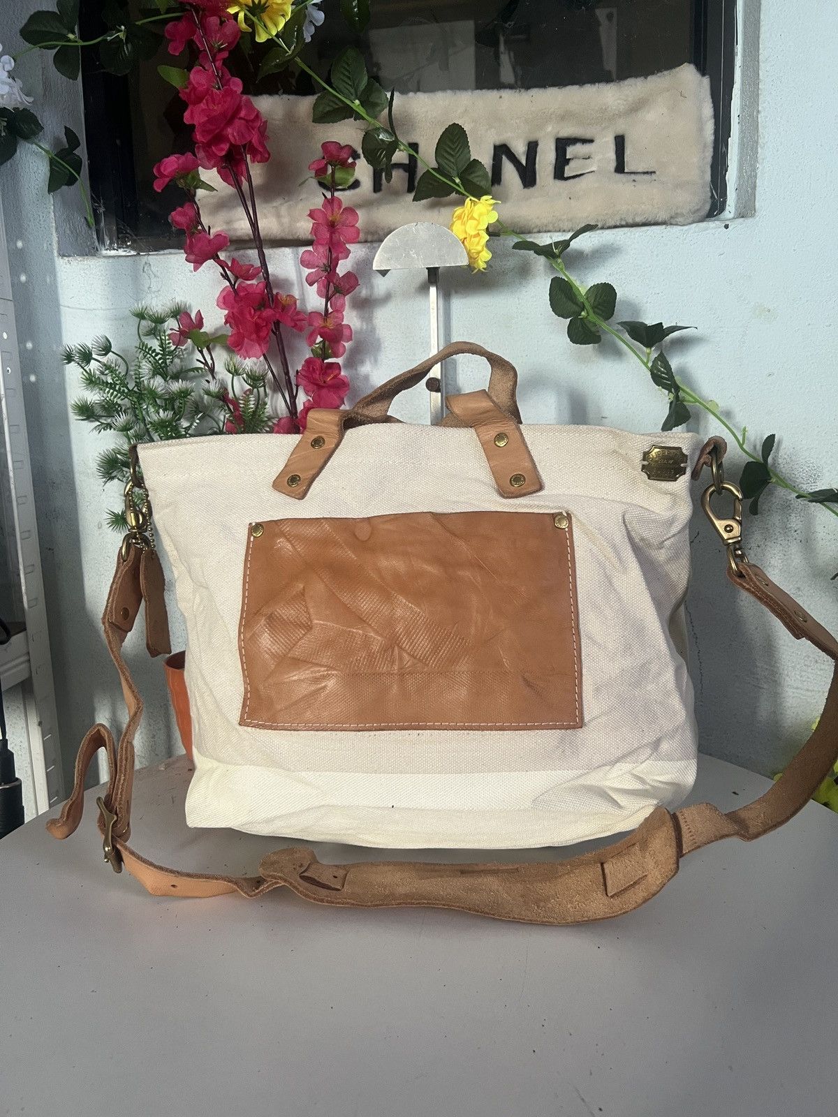 Japanese Brand × The Superior Labor The Superior Labor Japan Duck Fabric Leather Shoulder Bag Size ONE SIZE - 2 Thumbnail