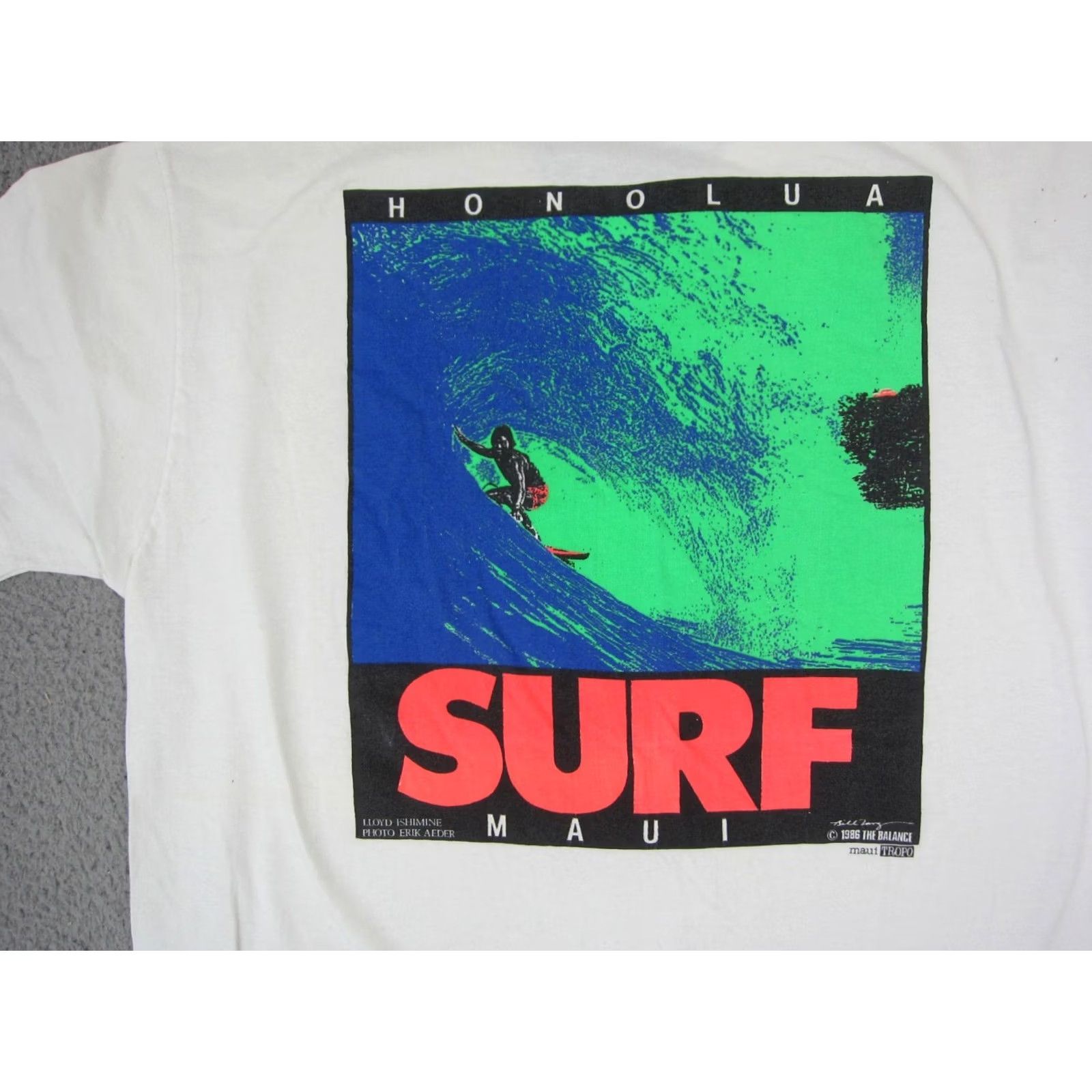 Vintage VINTAGE Maui Surf Shirt Extra Large XL White Tropo Honolua Made in USA 80s Mens Size US XL / EU 56 / 4 - 2 Thumbnail