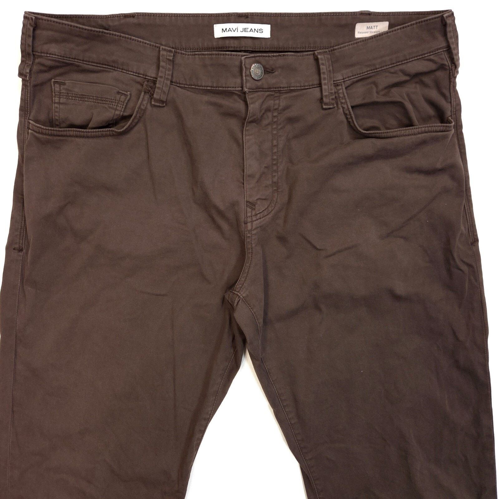 Mavi Mavi Jeans Matt Relaxed Straight Leg Pants Mens 38x32 Brown Size US 38 / EU 54 - 2 Thumbnail