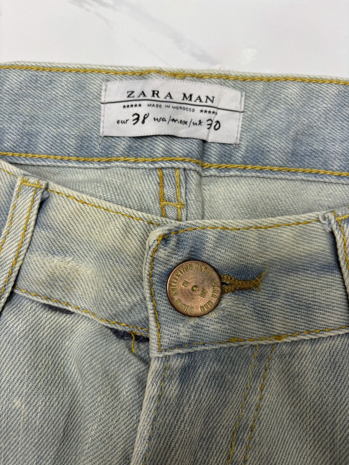 Kapital × Zara ZARA JEANS MUD WASH DISTRESSED DENIM Size US 30 / EU 46 - 11 Thumbnail