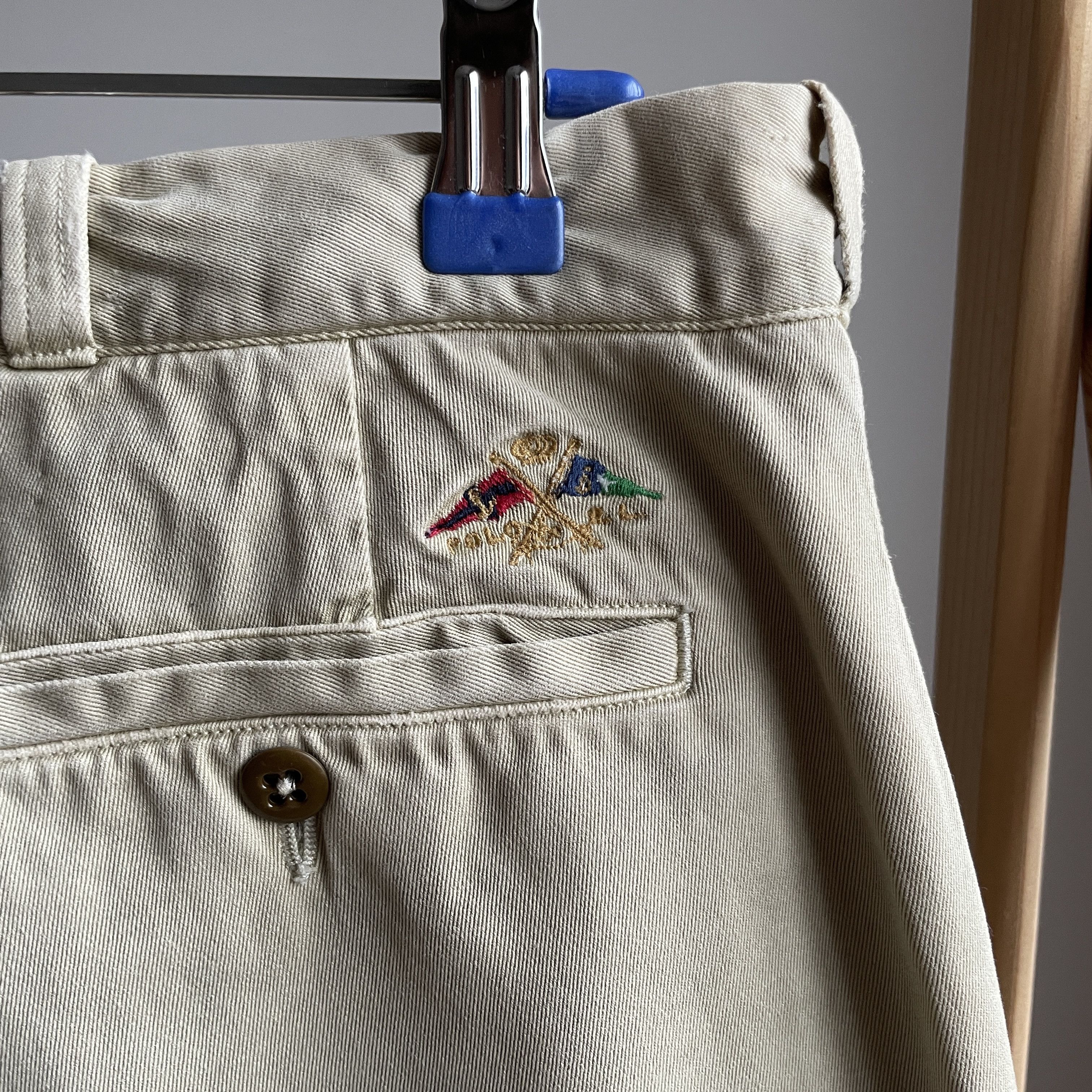 Polo Ralph Lauren Polo Ralph Lauren Vintage Beige Distressed Heavy Chinos Size US 33 - 8 Thumbnail