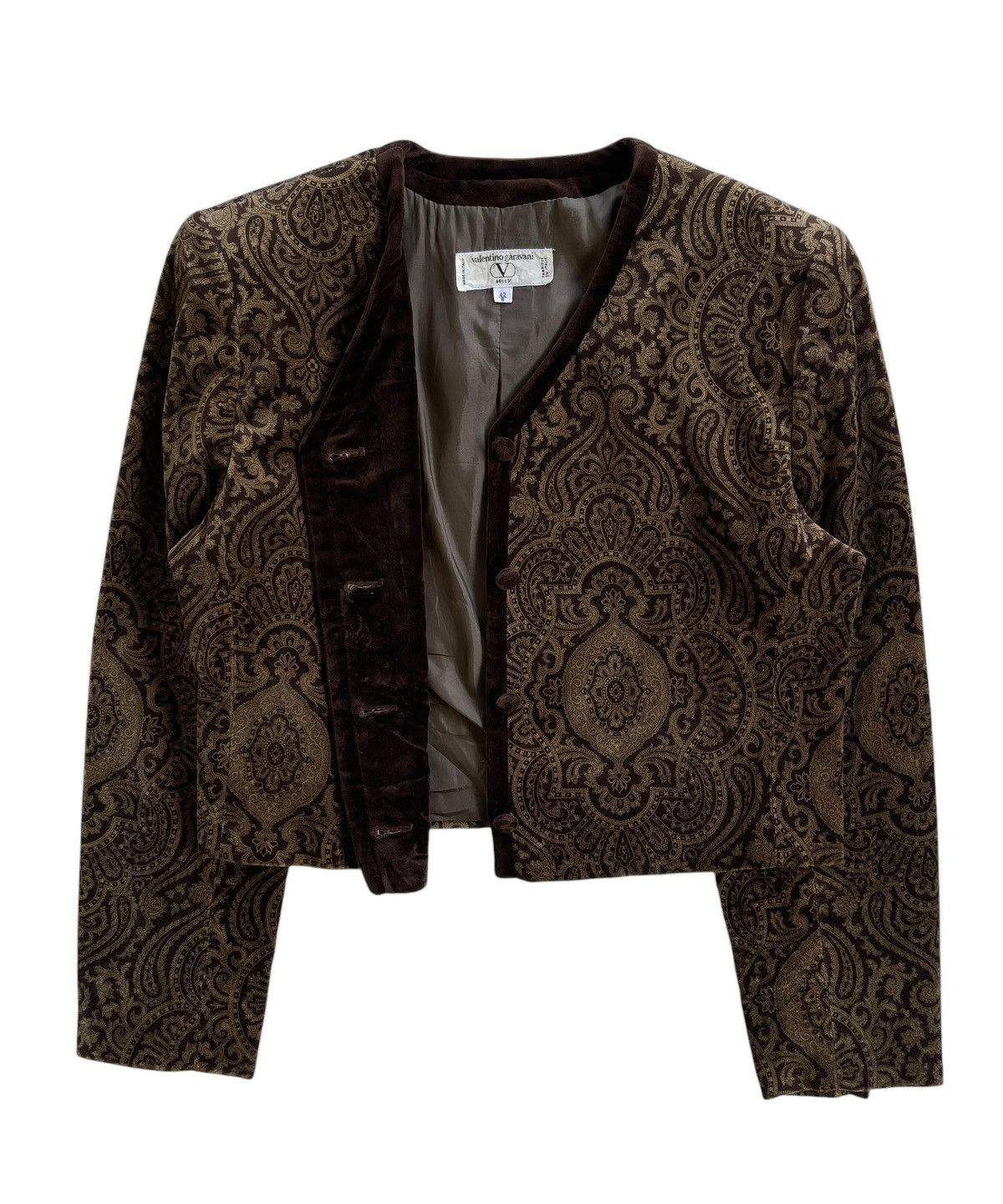 Valentino Valentino Garavani Paisley Cropped Velvet Jacket Size M / US 6-8 / IT 42-44 - 2 Thumbnail