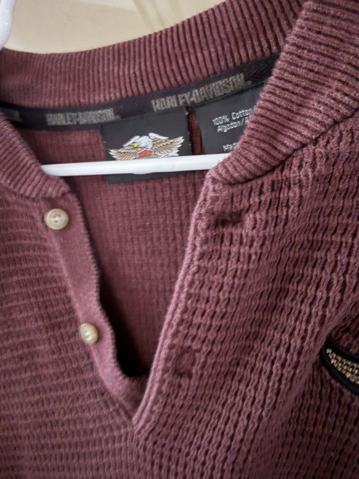 Harley Davidson Harley Davidson burgundy long sleeve sweater size XL Size US XL / EU 56 / 4 - 4 Thumbnail