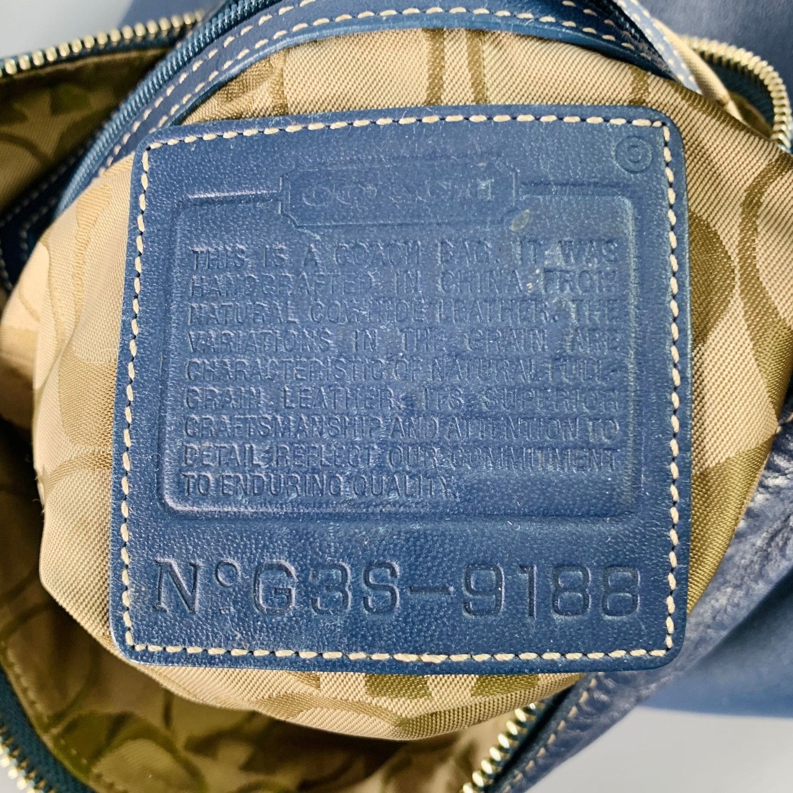 Coach COACH Vintage Blue Contrast Stitch Leather Crossbody Handbag Size ONE SIZE - 7 Thumbnail