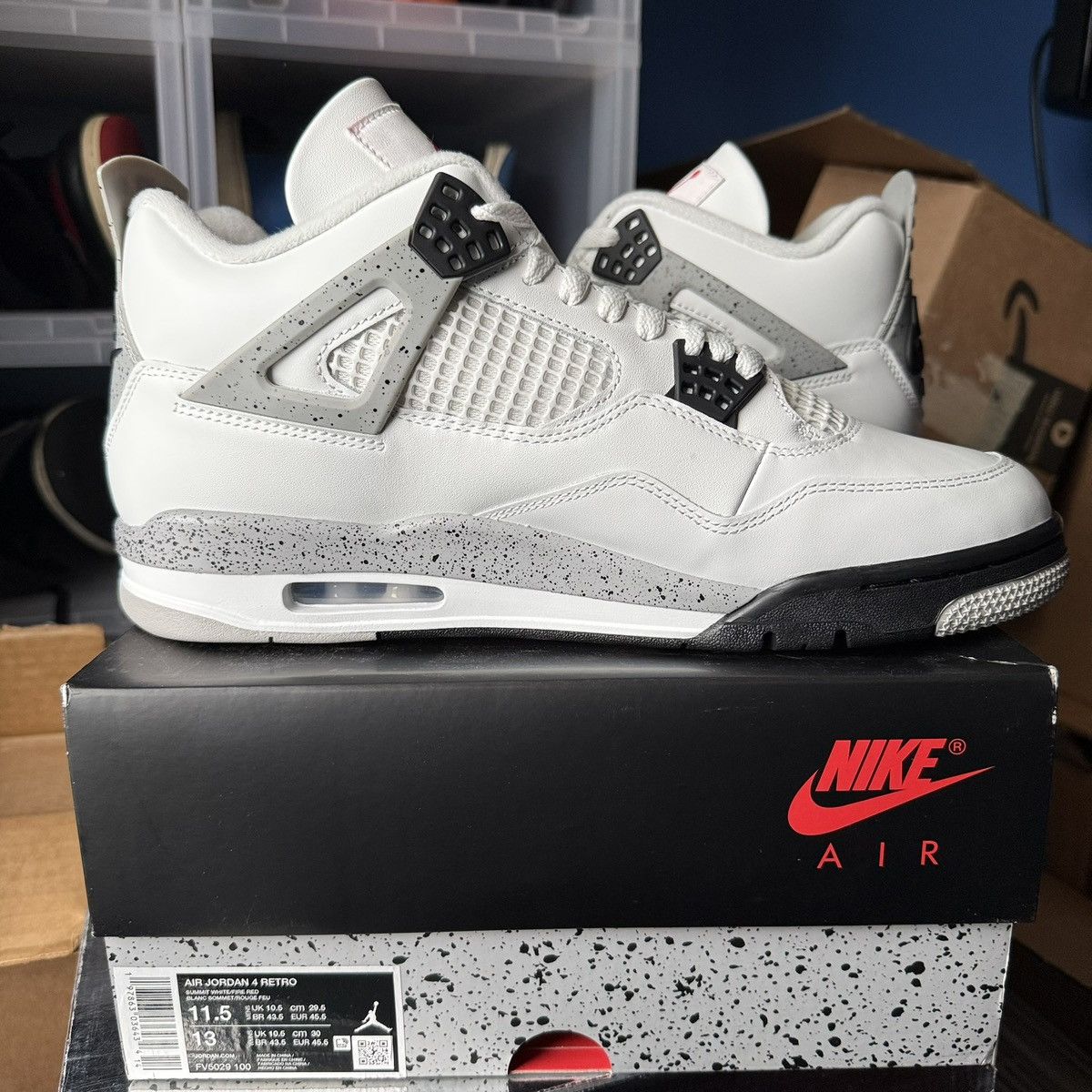 Nike Jordan 4 Retro ‘White Cement’ (2025) Size US 11.5 / EU 44-45 - 4 Thumbnail