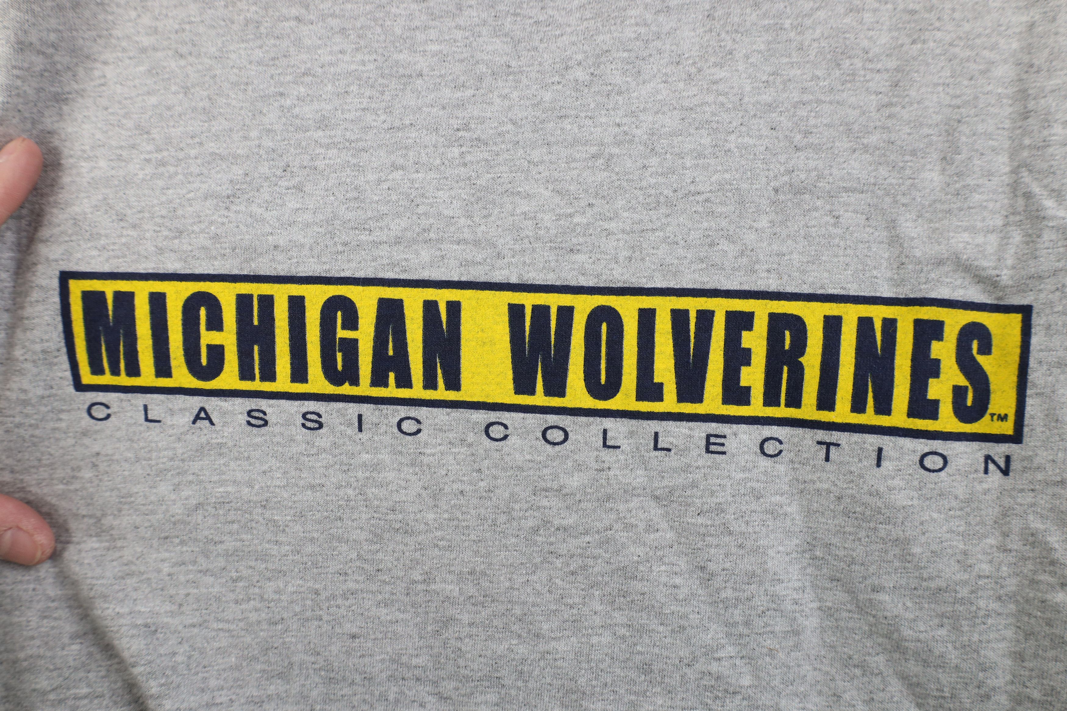 Vintage Vintage 90s University of Michigan Short Sleeve T-Shirt Gray Size US L / EU 52-54 / 3 - 5 Thumbnail