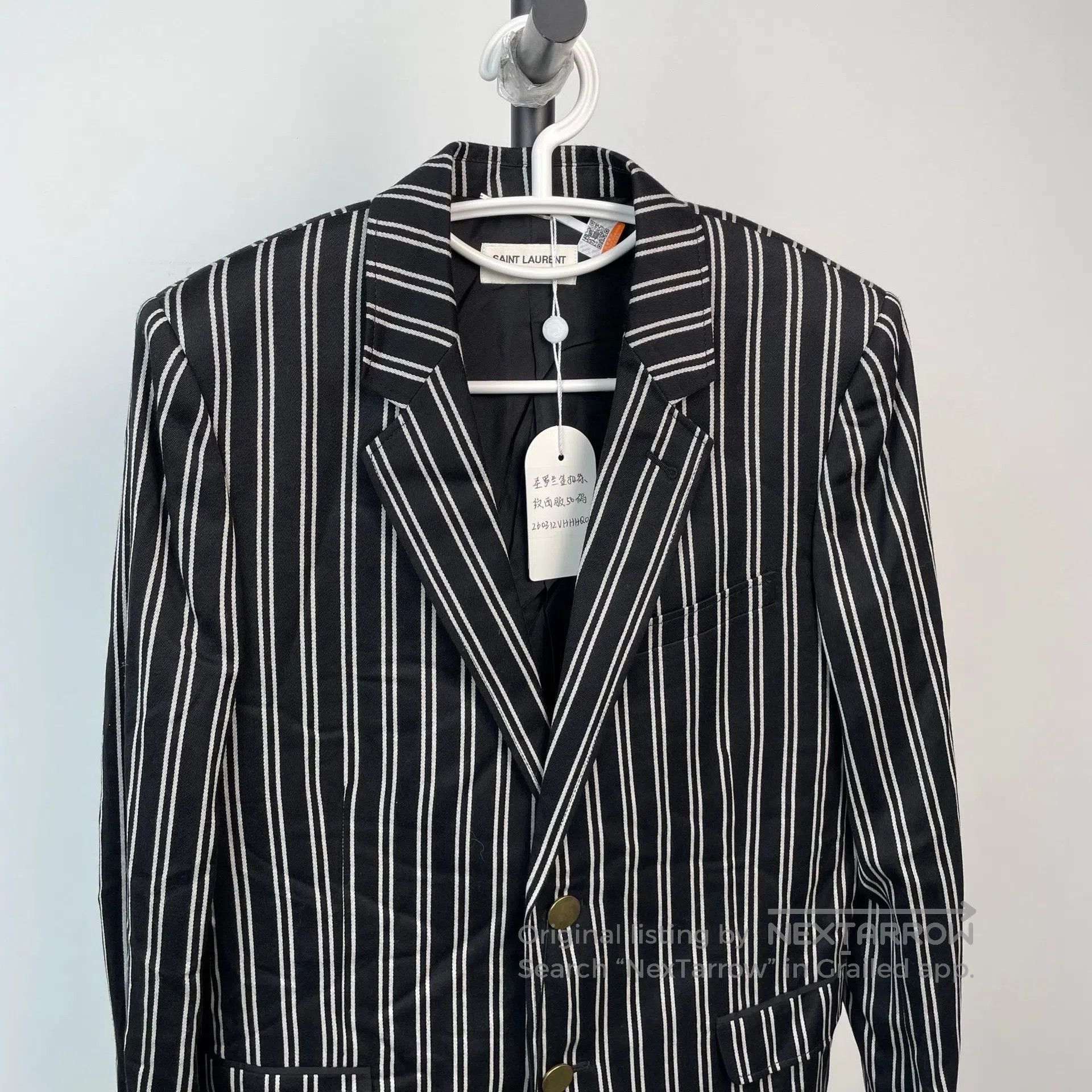 Saint Laurent Paris Saint Laurent Paris Gold Buckle Striped Suit Jacket| Size US M / EU 48-50 / 2 - 4 Thumbnail