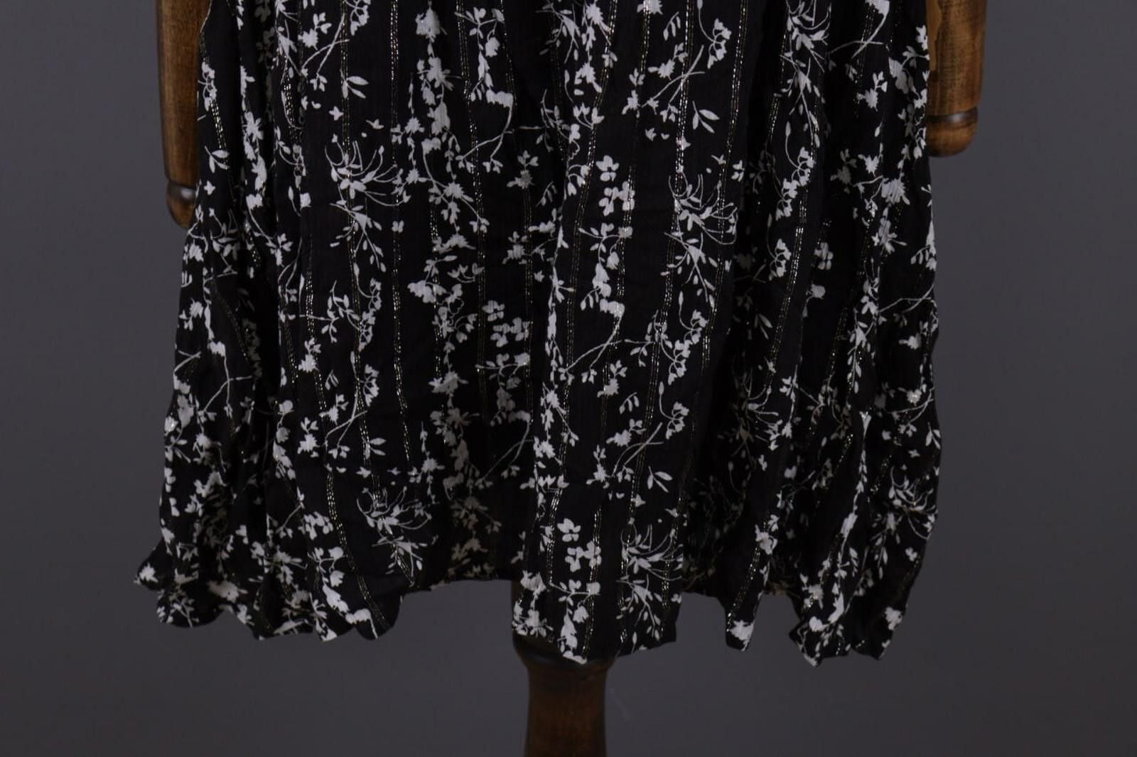 Wilkes Bashford BA&SH Frezza Noir Lady Dress Black Floral Blouson Dress Sz 2 Size XS / US 0-2 / IT 36-38 - 3 Thumbnail