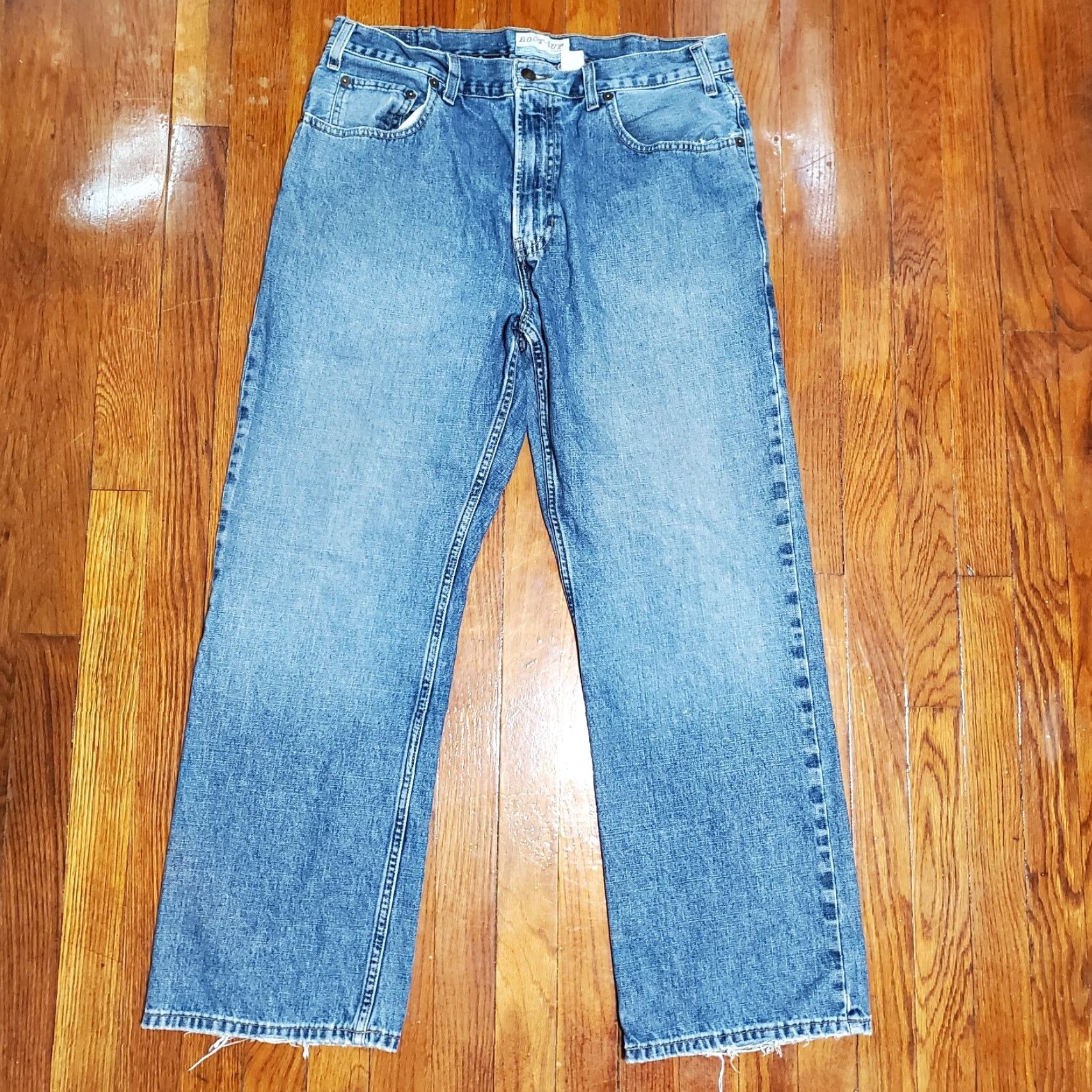 Old Navy VTG Old Navy Jeans Mens 34x30 Bootcut Distressed 90s Grunge Boot Cut 5-Pocket Denim Blue Cotton Regular Old Navy The Authentic Boot-Cut Mens Jeans Size US 34 / EU 50 - 4 Thumbnail