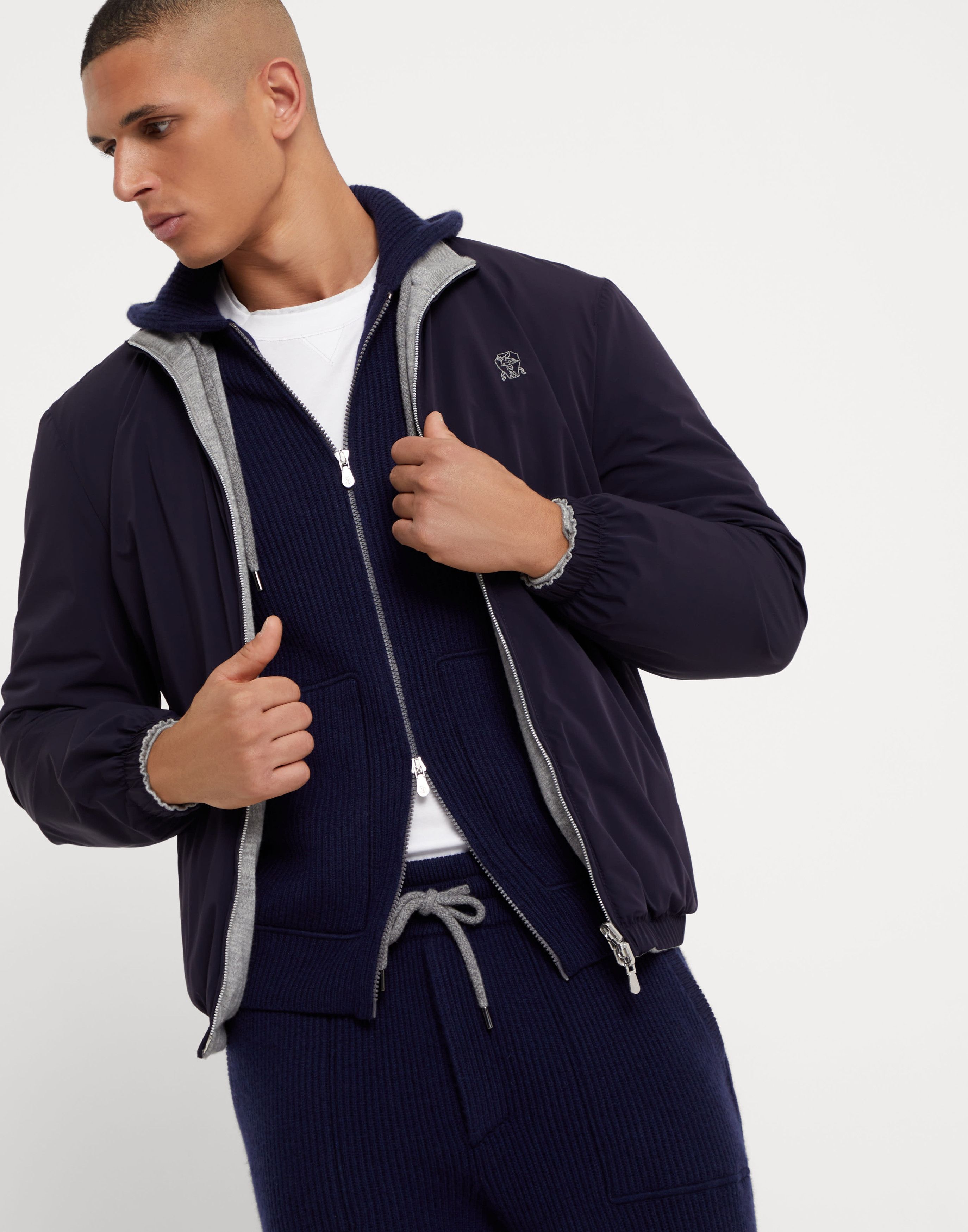 Brunello Cucinelli o1la1rc1a0925 Water Resistant Jacket in Blue Size US XL / EU 56 / 4 - 4 Thumbnail