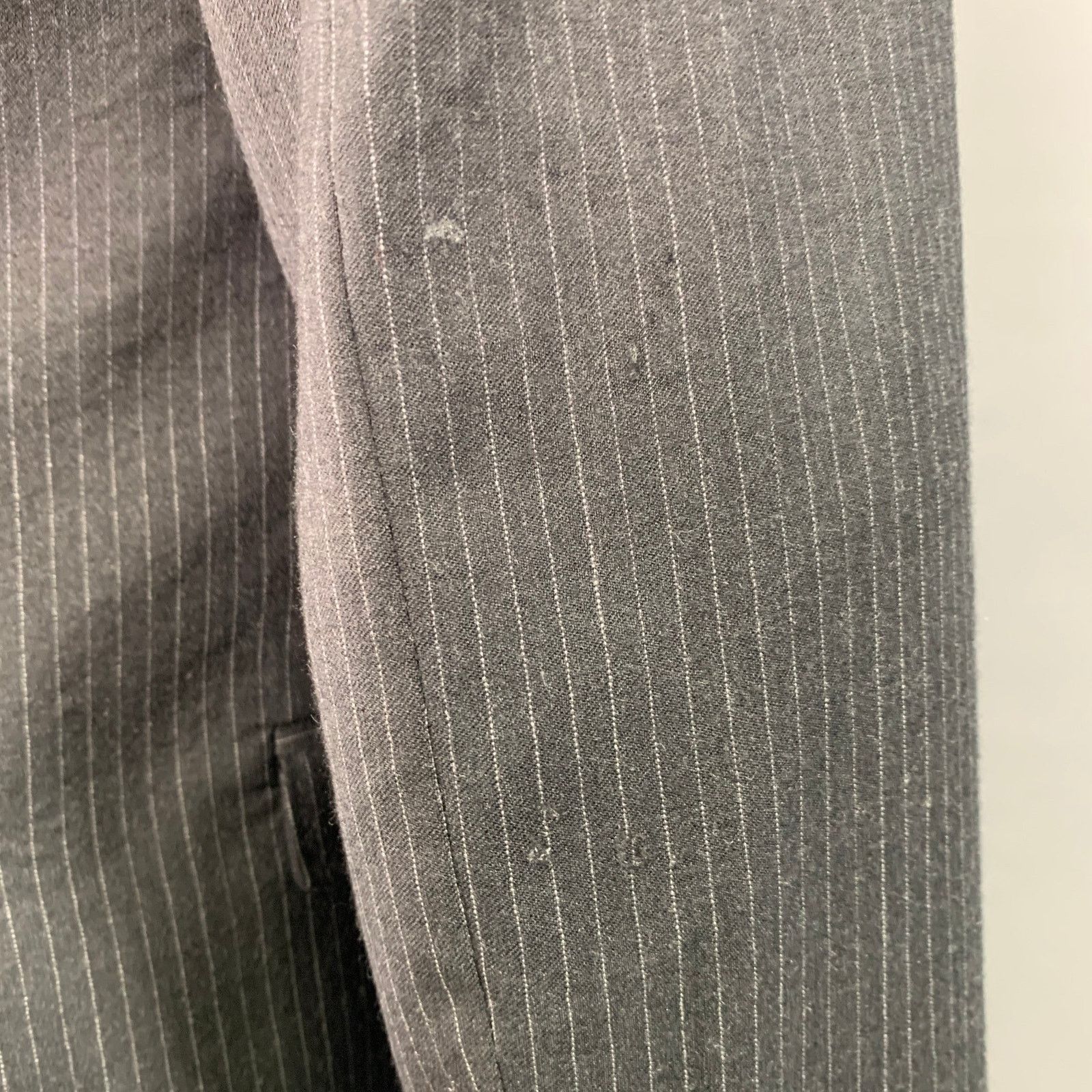 Neil Barrett Black Grey Pinstripe Wool Ombre Effect Slim Fit Sport Coat Size 40R - 6 Thumbnail