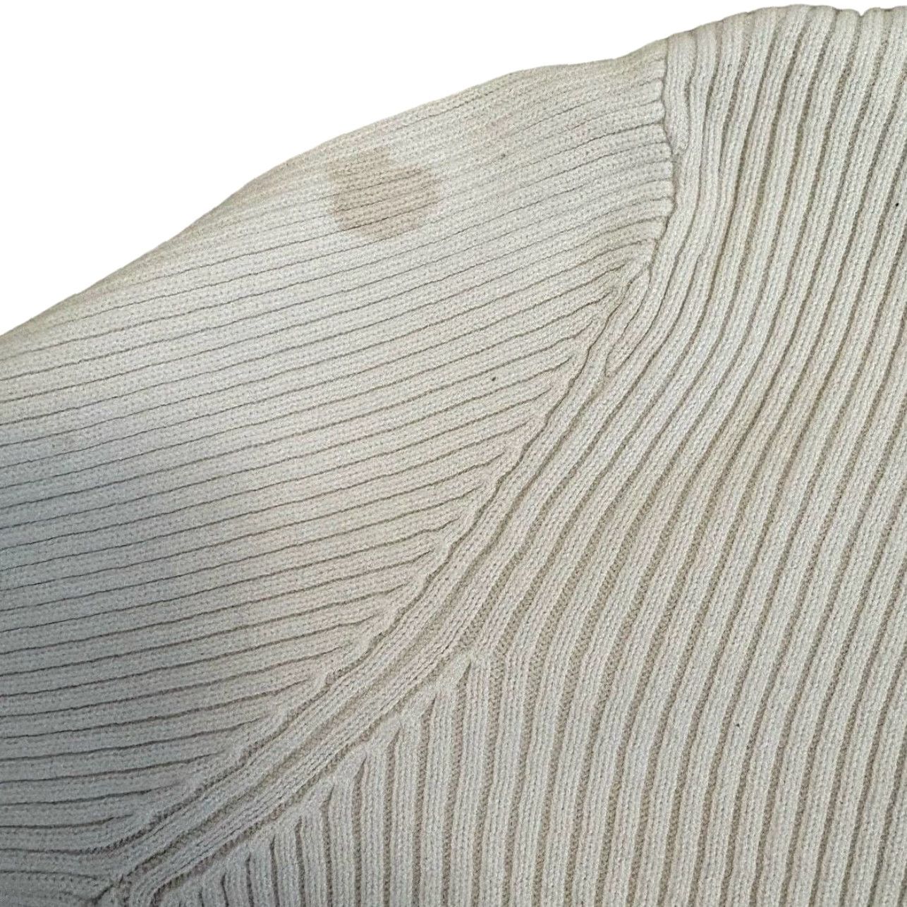 Ralph Lauren VINTAGE Polo Jeans Co. by Ralph Lauren Cotton Ribbed Knit Sweater Top M Women Long Sleeve Cream 90s Size M / US 6-8 / IT 42-44 - 8 Thumbnail