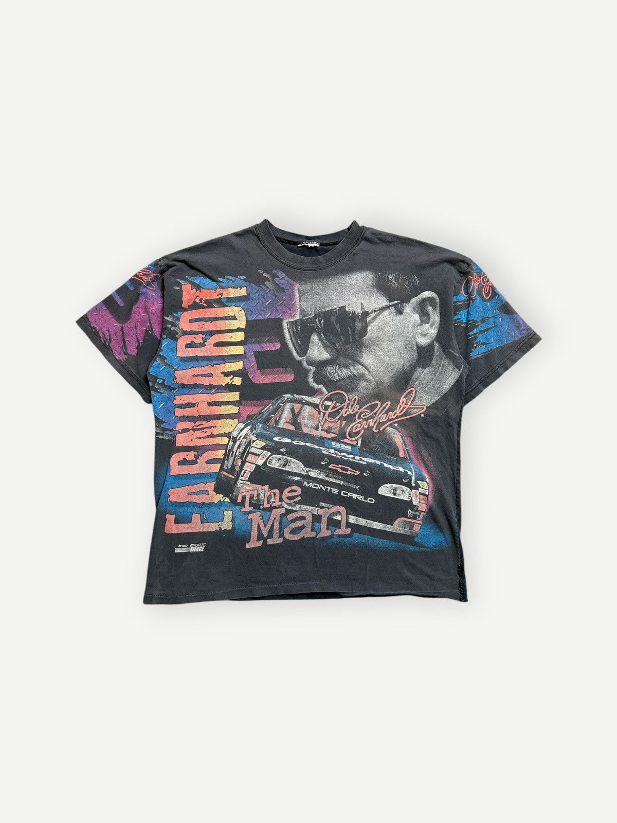 NASCAR × Vintage Vintage 90s NASCAR Dale Earnhardt AOP Tee Size US XL / EU 56 / 4 - 1 Thumbnail