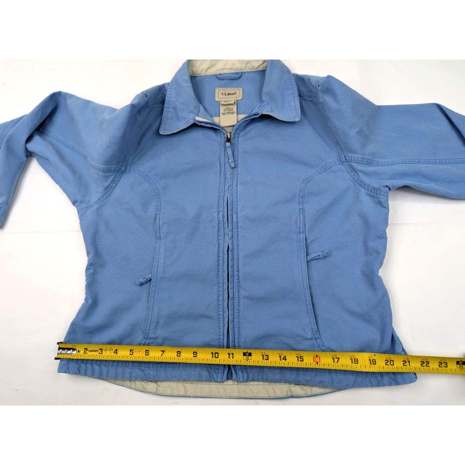 Vintage LL Bean Field Barn Chore Canvas Jacket Women L-Regular, Sky Blue Full Zip 0AJW9 Work Size L / US 10 / IT 46 - 7 Thumbnail