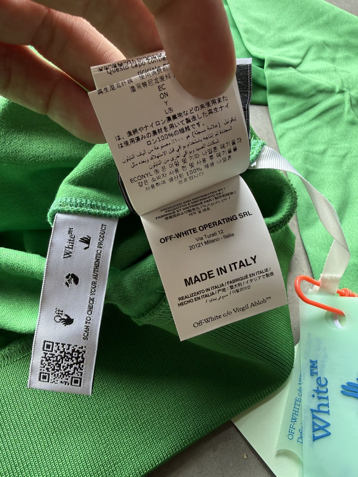 Off-White Off-White Hand Logo Hoodie Green Size US S / EU 44-46 / 1 - 10 Thumbnail
