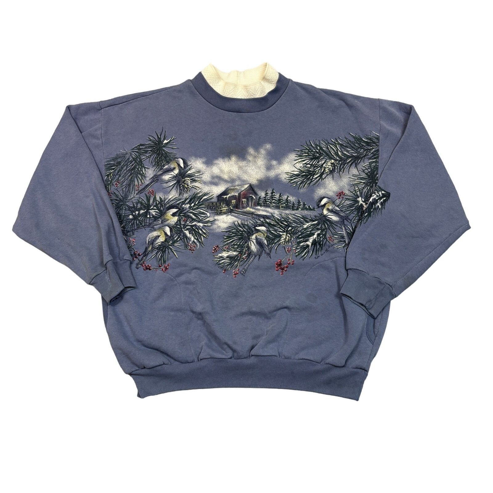 Vintage VTG Art Unlimited Wraparound Winter Christmas Sweatshirt L Size US L / EU 52-54 / 3 - 1 Thumbnail