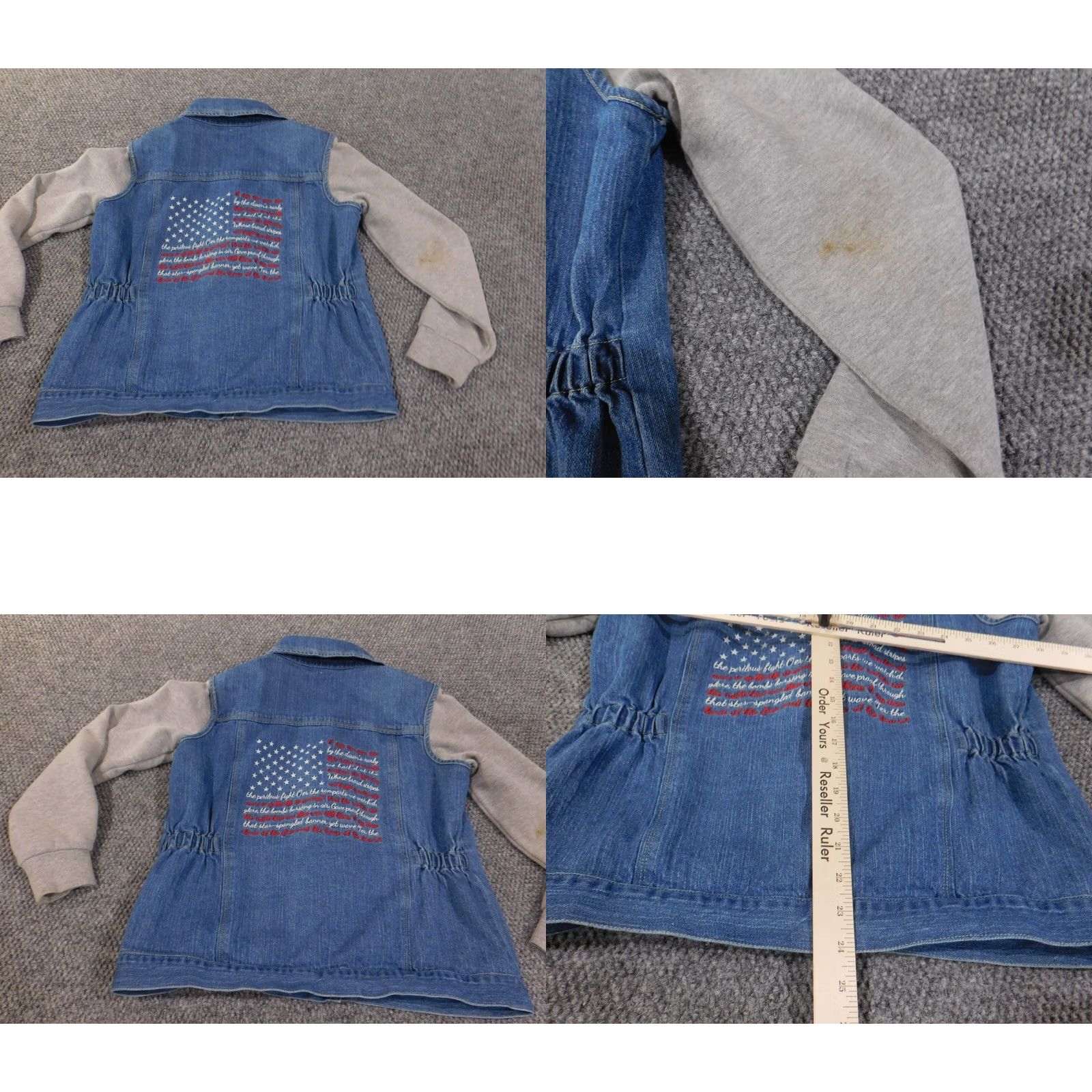 Denime Bradford Exchange Jacket Womens Medium Denim snap Retro USA Blue Long Sleeve Casual Snap Closure Size M / US 6-8 / IT 42-44 - 9 Thumbnail