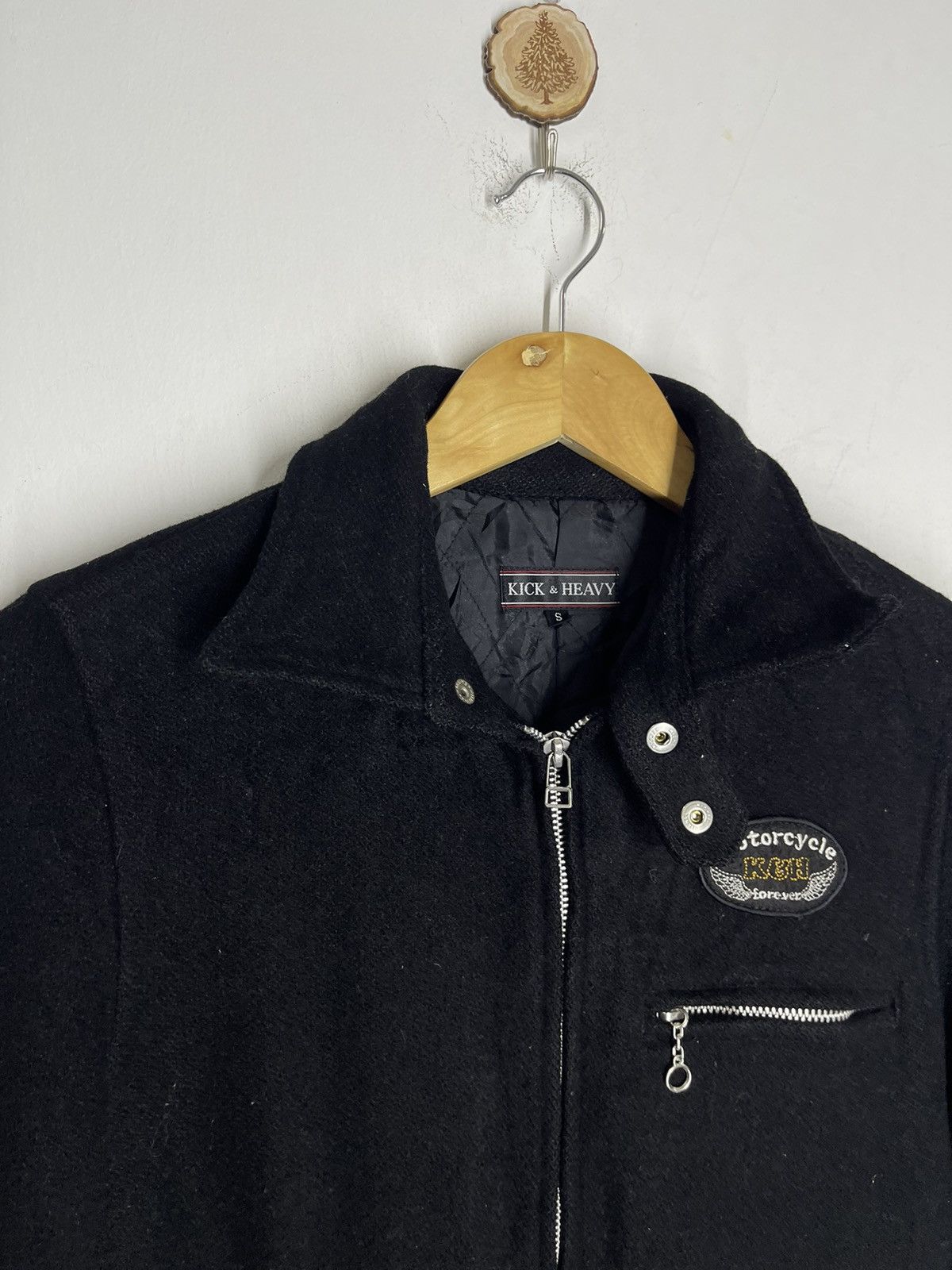 Freewheelers Vintage Kick & Heavy Motorcycle Wool Biker Jacket Size US S / EU 44-46 / 1 - 2 Thumbnail
