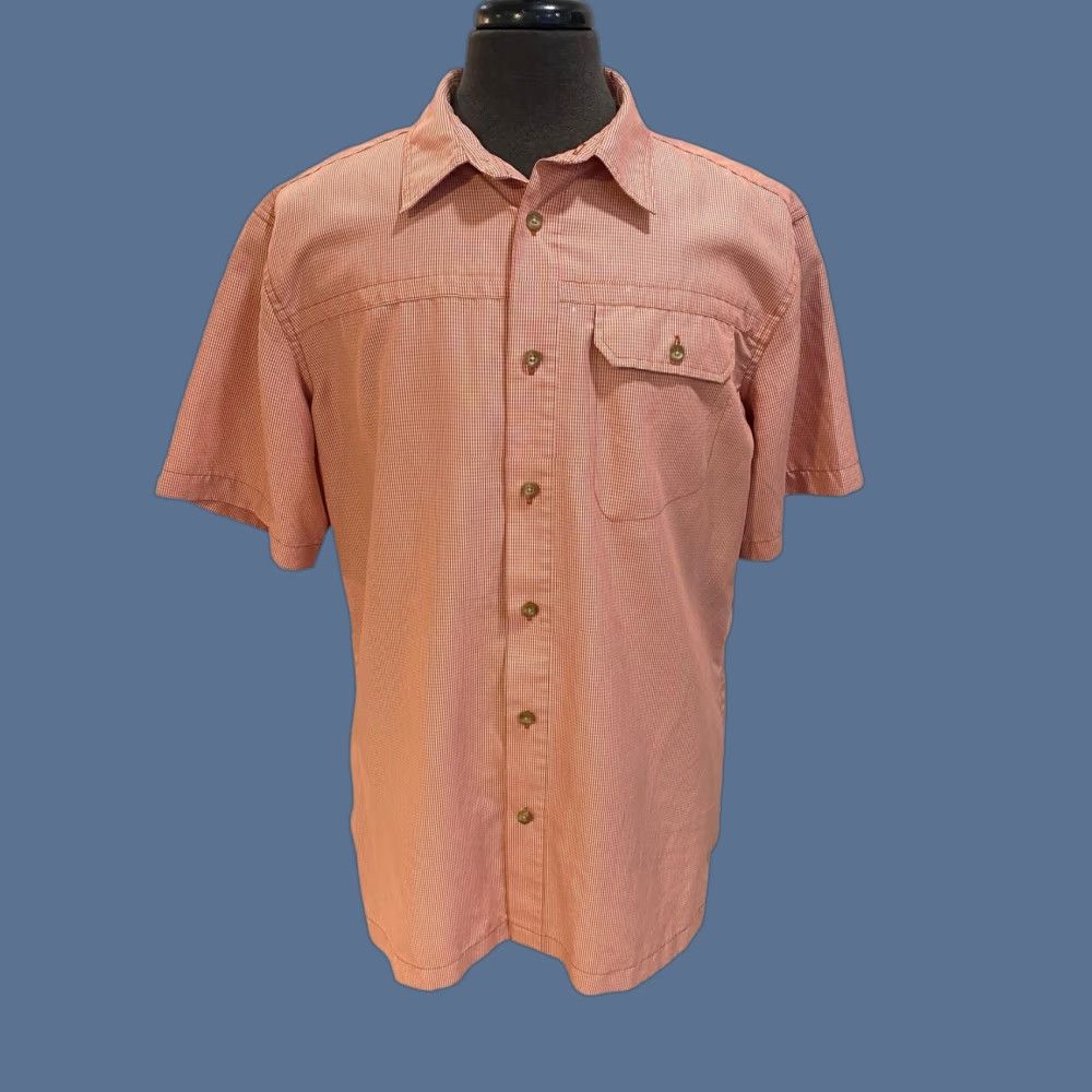Eddie Bauer Eddie Bauer Mens Large Red White Plaid Performance Short Sleeve Pocket Shirt Size US L / EU 52-54 / 3 - 1 Thumbnail