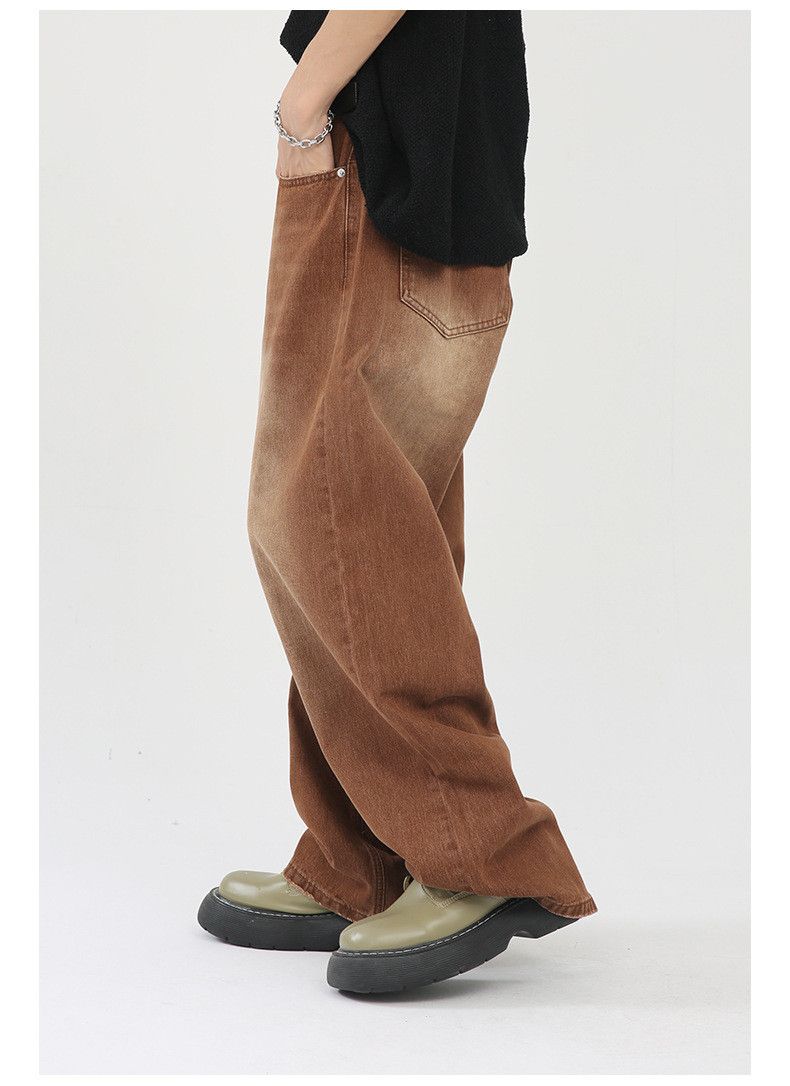 Vintage Retro brown loose straight leg casual wide-leg washed jeans Size US 32 / EU 48 - 5 Thumbnail