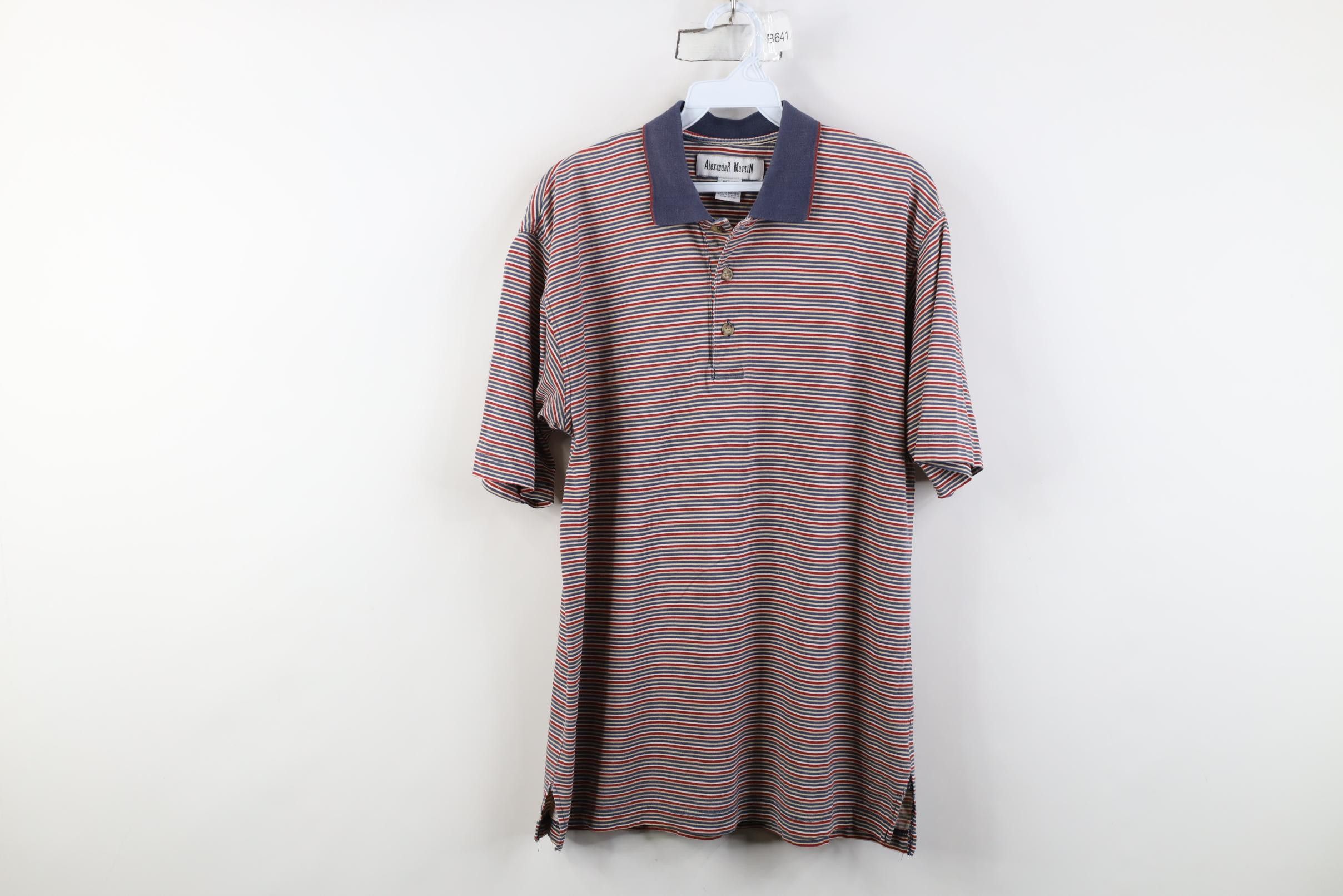 Vintage Vintage 90s Streetwear Striped Knit Collared Golf Polo Shirt Size US M / EU 48-50 / 2 - 1 Thumbnail