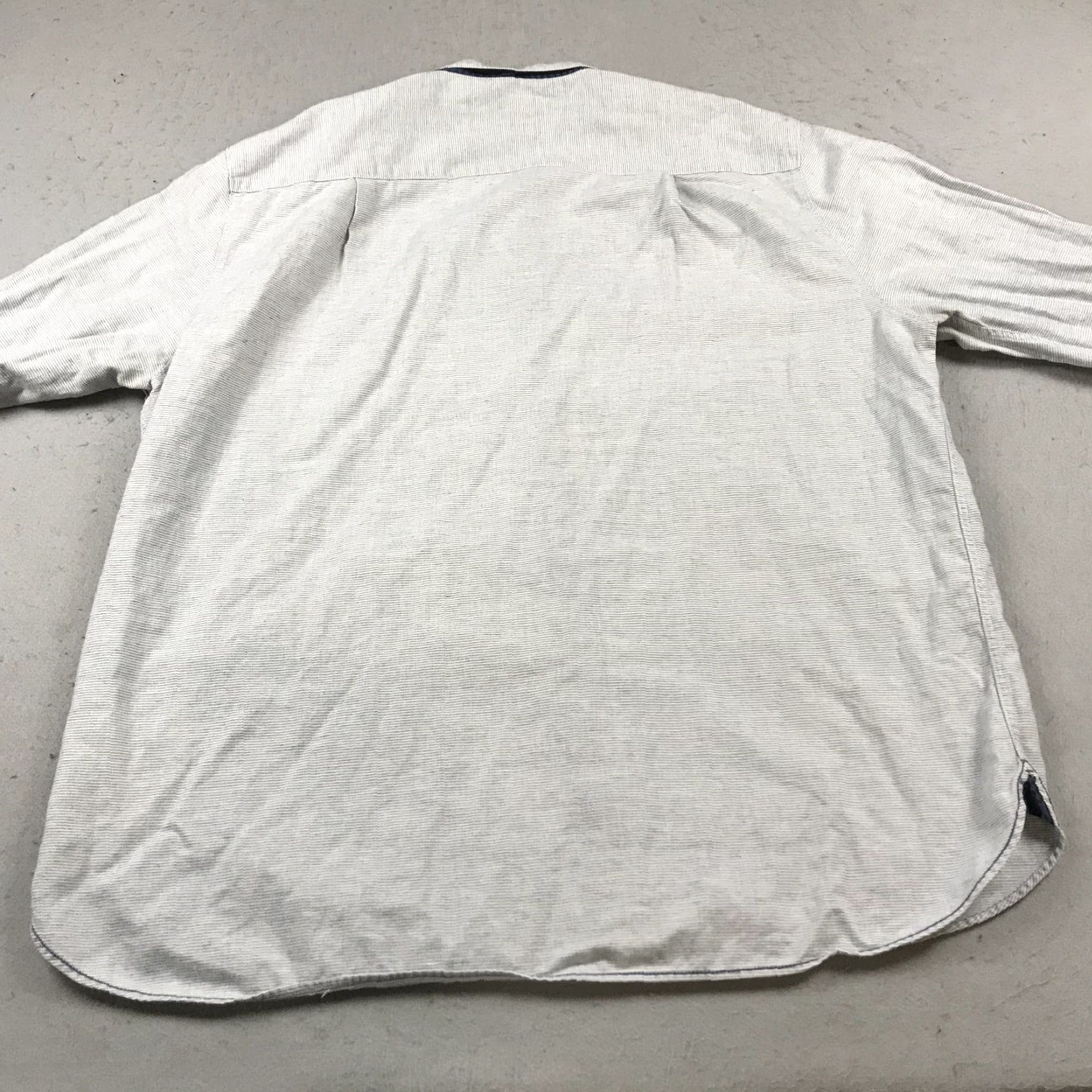 Vintage 32 Bar Blues Shirt Mens 2XL Gray Cotton Linen Blend Button-Up Casual Long Sleeve Collared Shirt Size US XXL / EU 58 / 5 - 7 Thumbnail