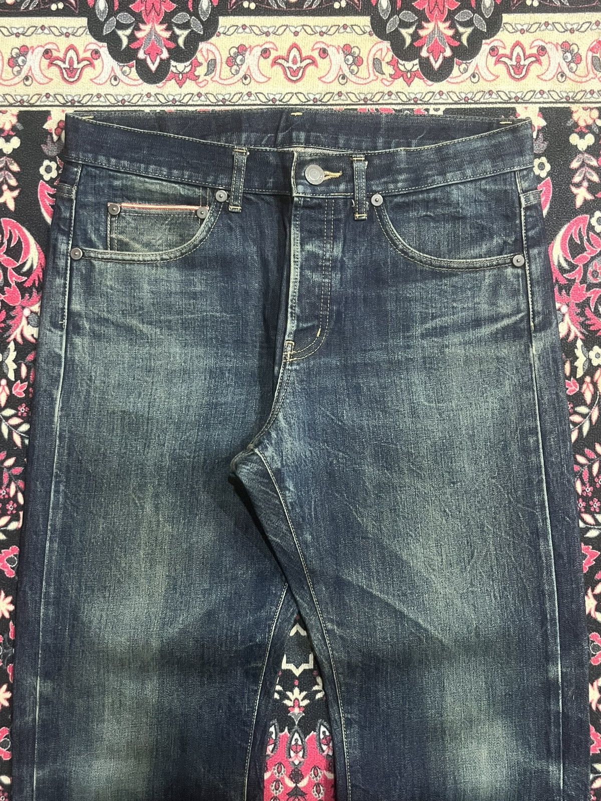 Takeo Kikuchi Vintage Takeo Kikuchi Dark Blue Faded Washed Selvedge Jeans Size US 32 / EU 48 - 4 Thumbnail