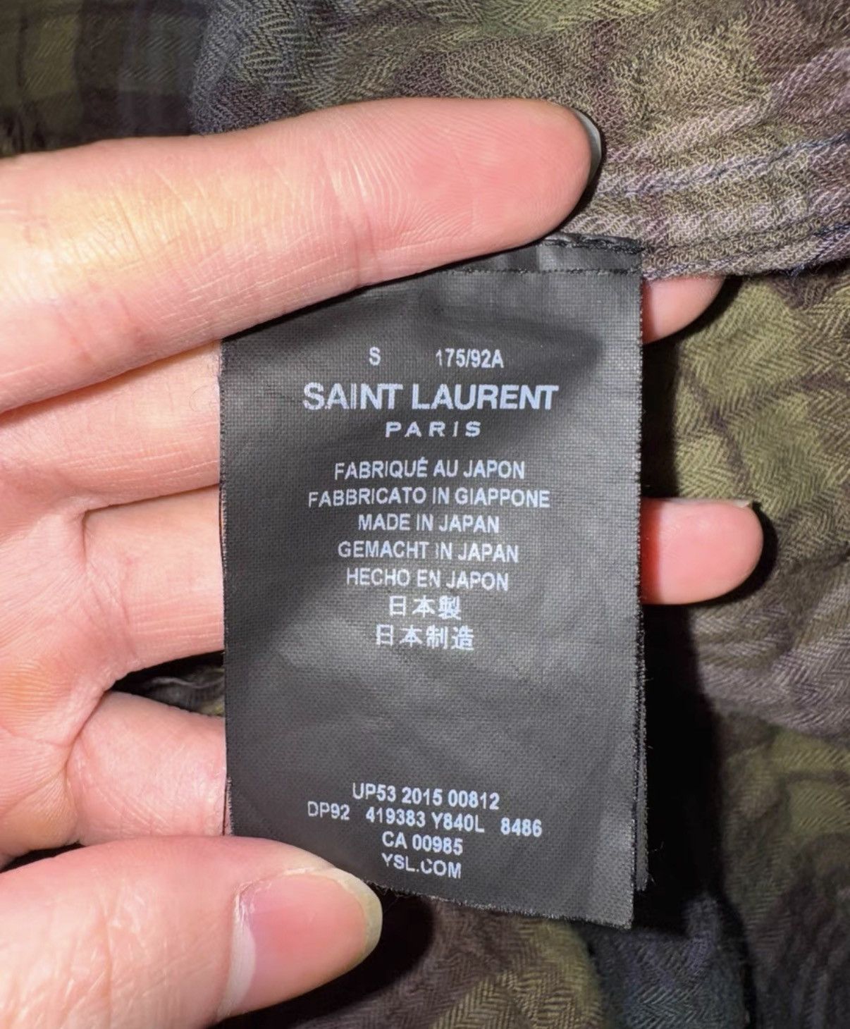 Saint Laurent Paris SLP 16SS Gradient Pleated Cat's Eye Blue/Black Plaid Shirt Size US S / EU 44-46 / 1 - 7 Thumbnail