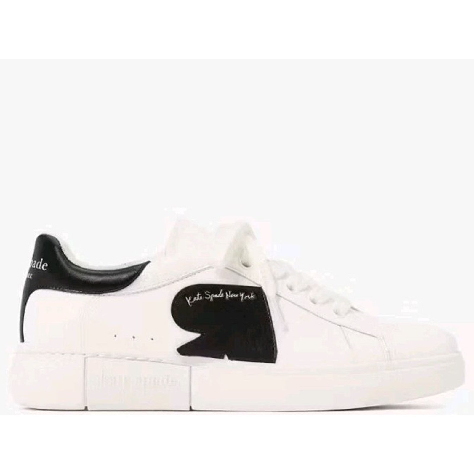 Kate Spade Charli Leather Sneakers White/Black Women’s 8B