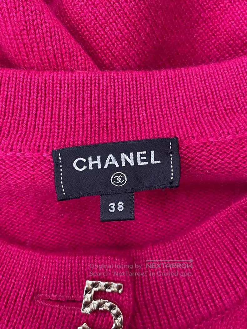 Chanel Chanel Rose-red multi-element button cashmere cardigan coa Size XS / US 0-2 / IT 36-38 - 5 Thumbnail
