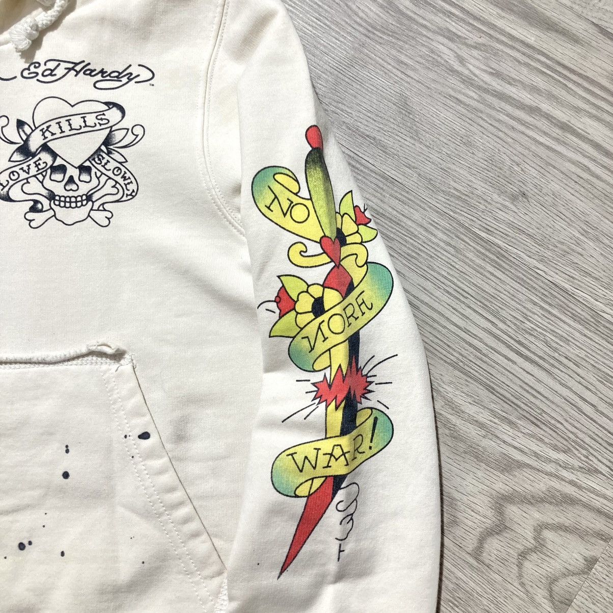 Ed Hardy Vintage Ed Hardy Skulls Tattoo “No More War” Ziphoodie Y2k Size US XS / EU 42 / 0 - 8 Thumbnail