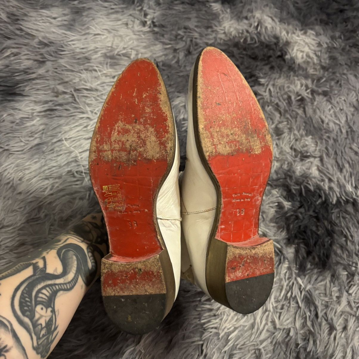Other × Vintage Italian Vero Cuoio Stars Cowboy Boots amazing beautiful Size US 8 / IT 38 - 13 Thumbnail