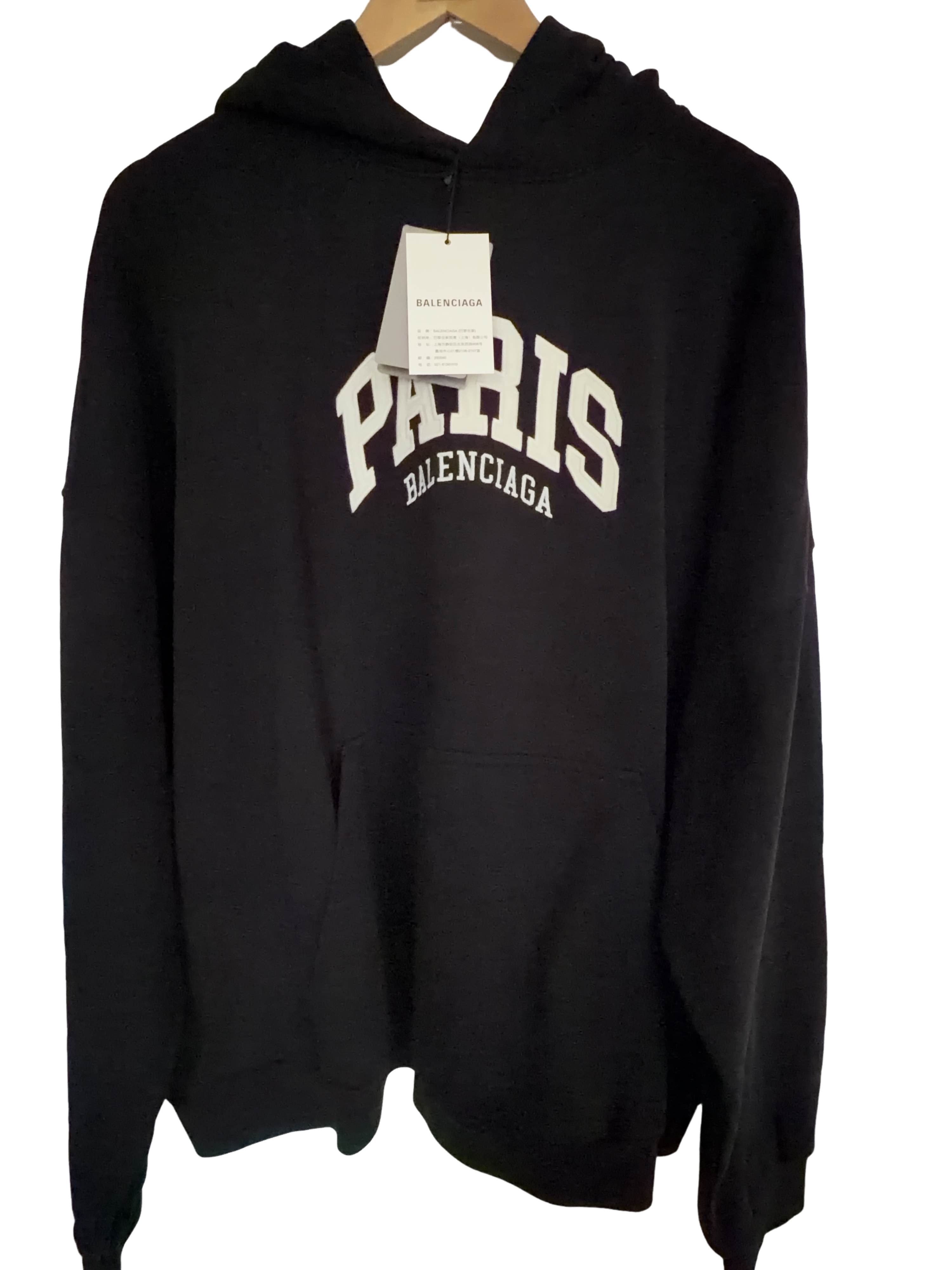 Balenciaga AW17 Balenciaga Paris Tourist Souvenir Hoodie Black