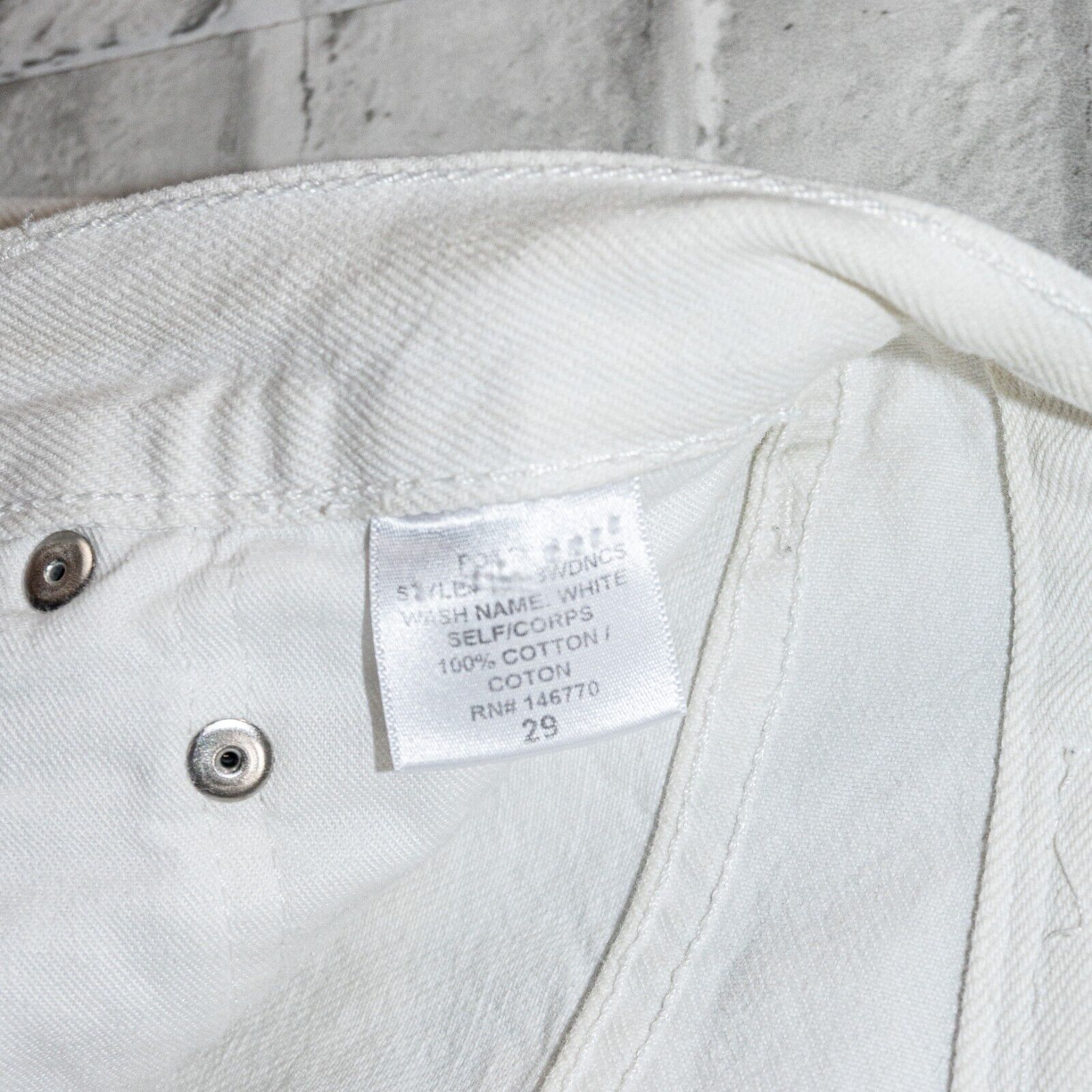 RE/DONE RE/DONE Originals Double Needle Crop Denim Jeans White Size 29" - 5 Thumbnail